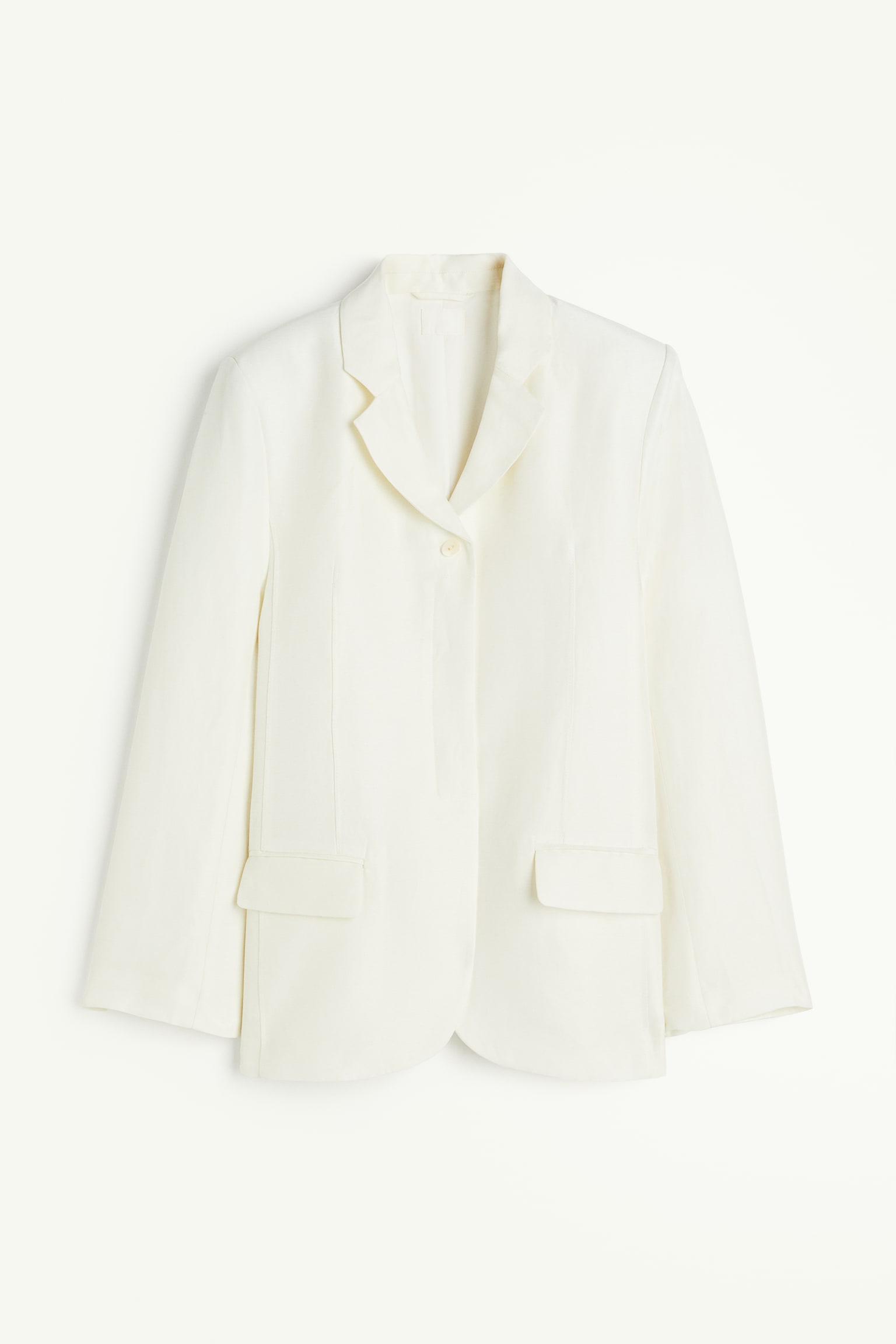 Linen-blend blazer - White - 1