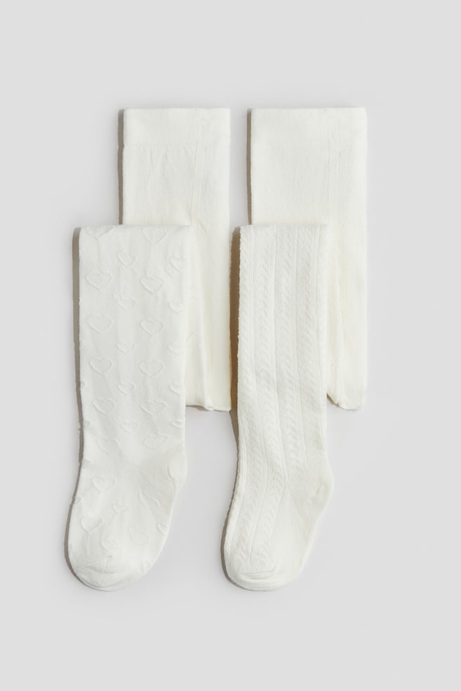 2-Pack Fine-Knit Tights - White/Light pink/cream/White/black/Navy blue/dusty pink - 1