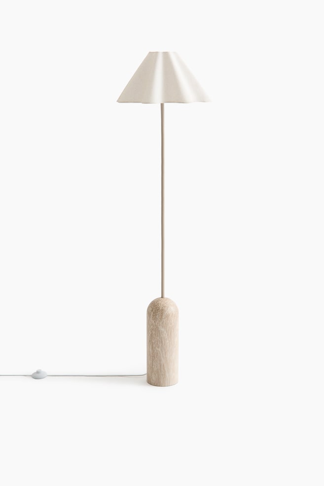 Lámpara de pie efecto mármol - Beige claro/Mármol - 1