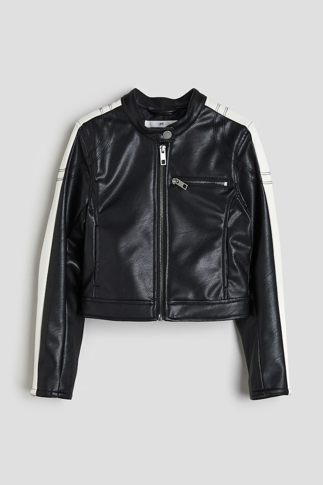 Biker jacket - Black/White - 1
