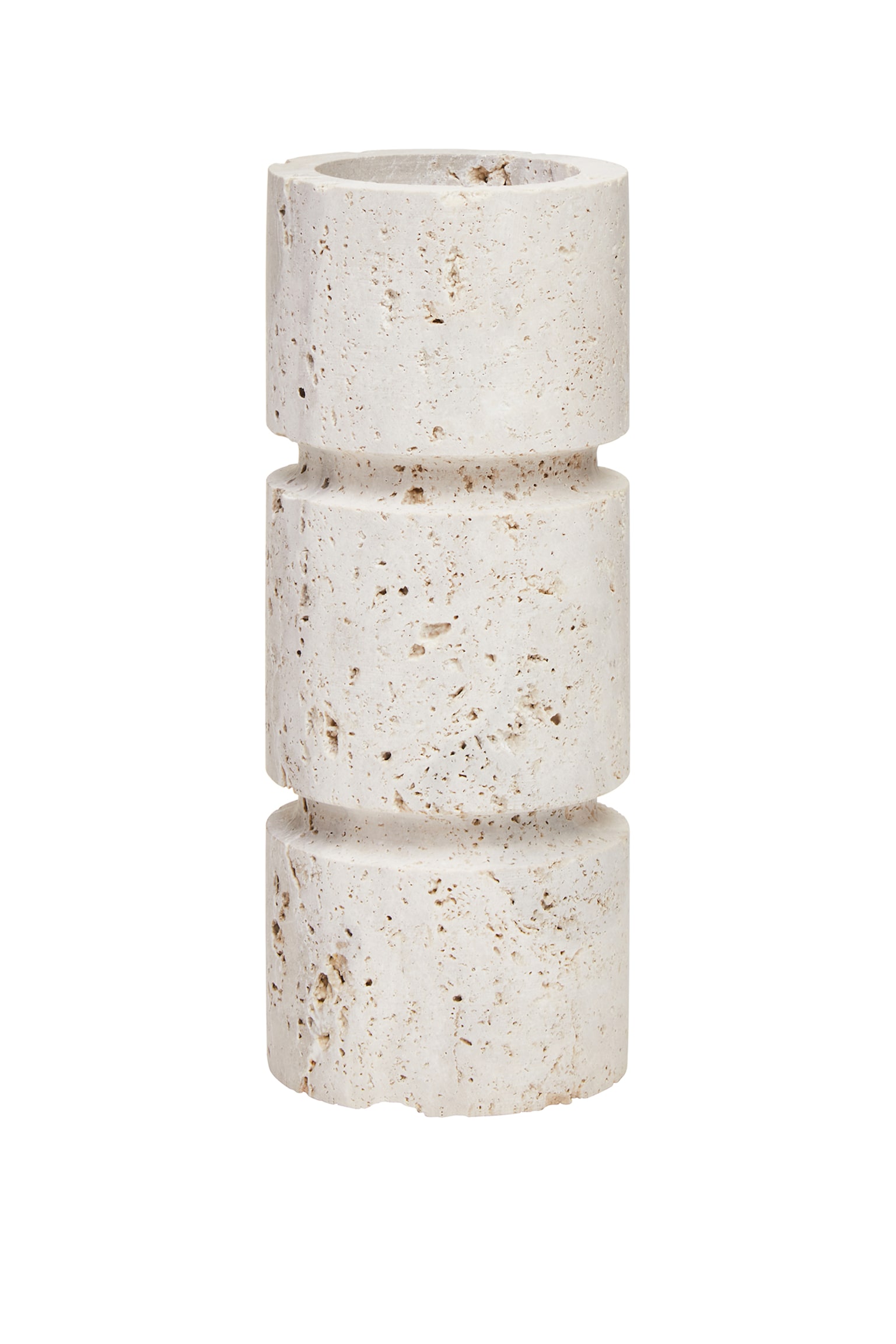 Tibor Travertine Large Candle Holder - Natural