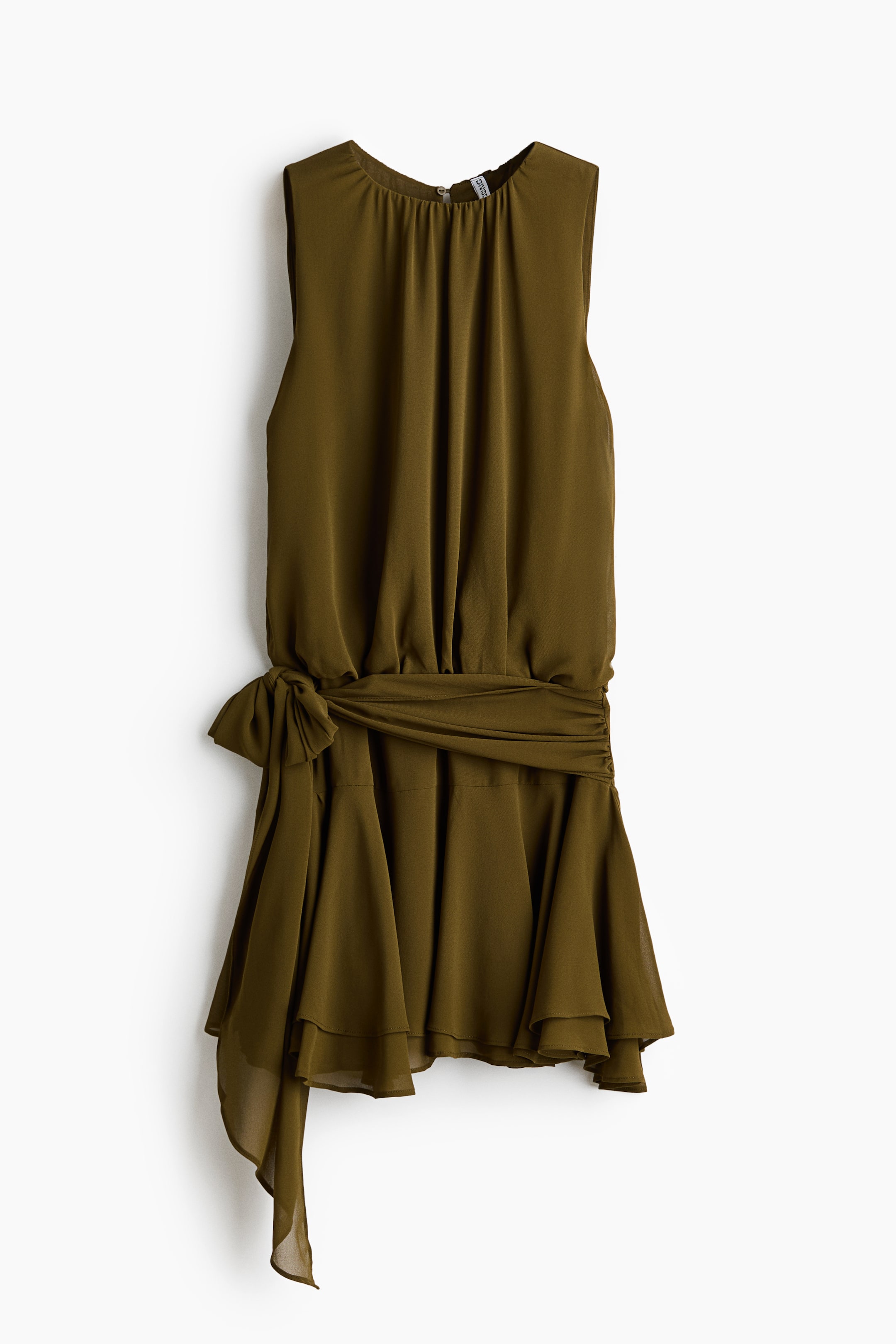 Tie-Detail Chiffon Dress