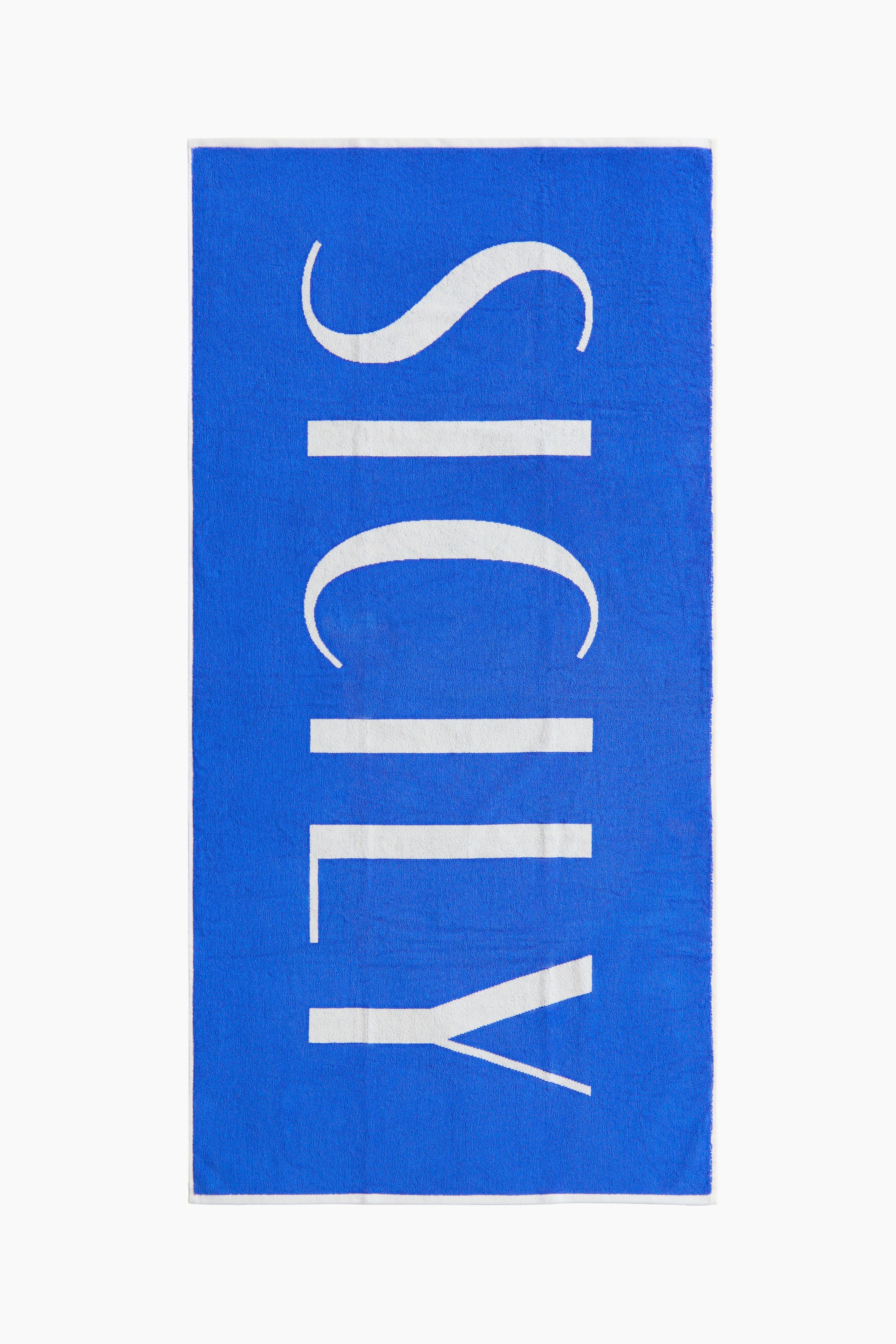 Cotton Beach Towel with Text Motif