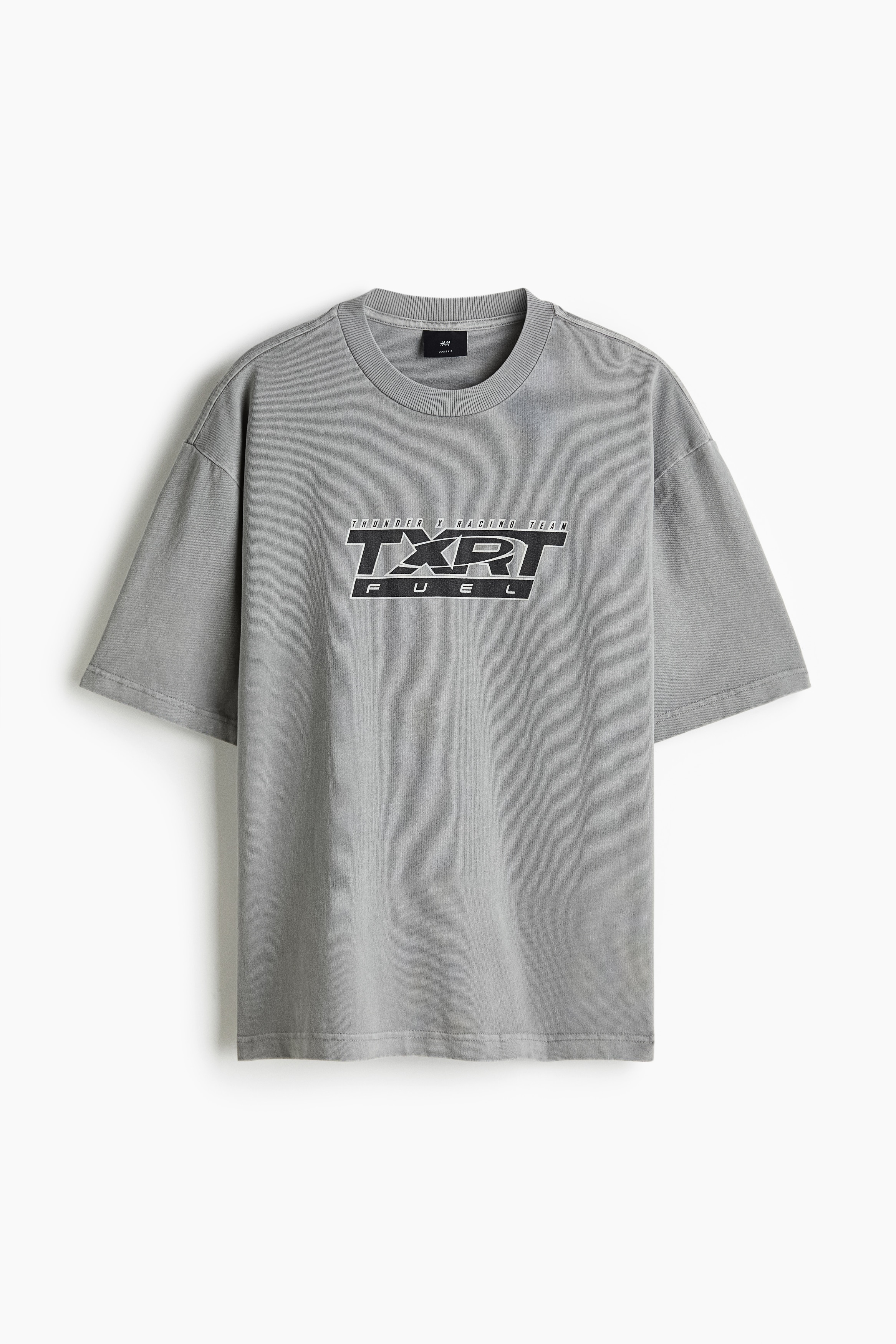 Loose-Fit Washed T-Shirt - Gray/TXRT/Red/Turbo