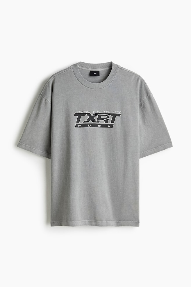 Loose-Fit Washed T-Shirt - Gray/TXRT - 1