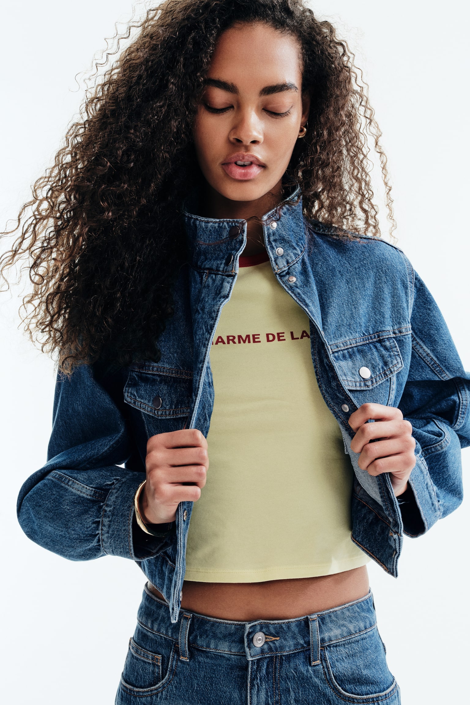 Cropped denim jacket - 6