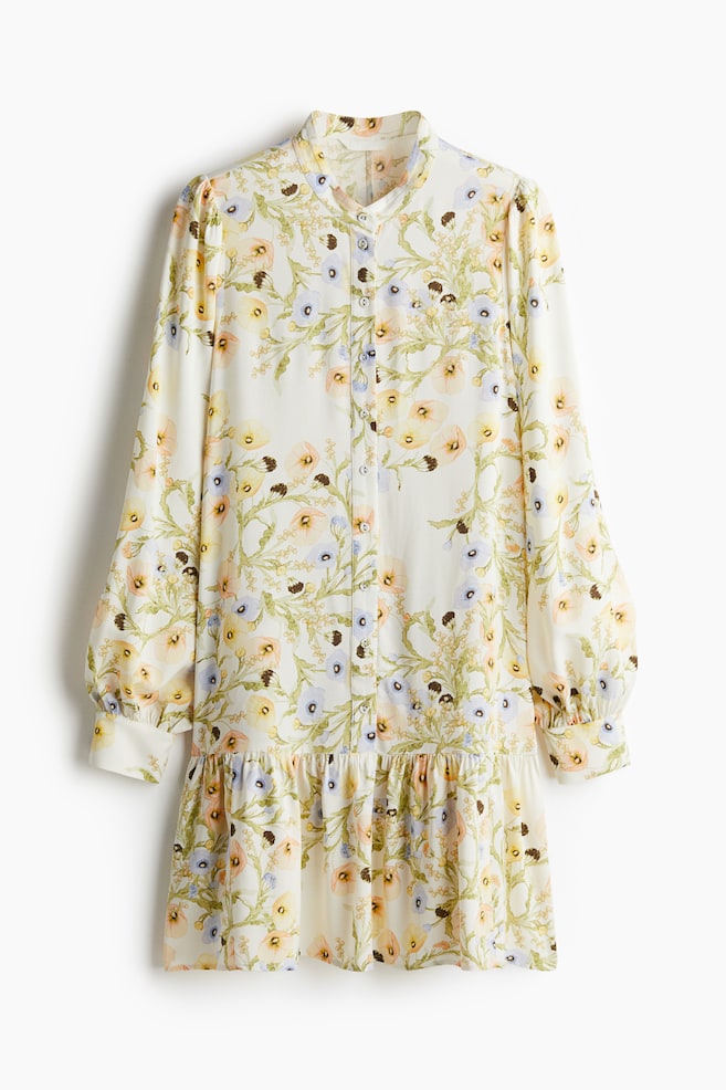 Patterned viscose dress - Crema/Floral/Blanco/Floral azul/Negro/Floral blanco/Negro/Floral - 1