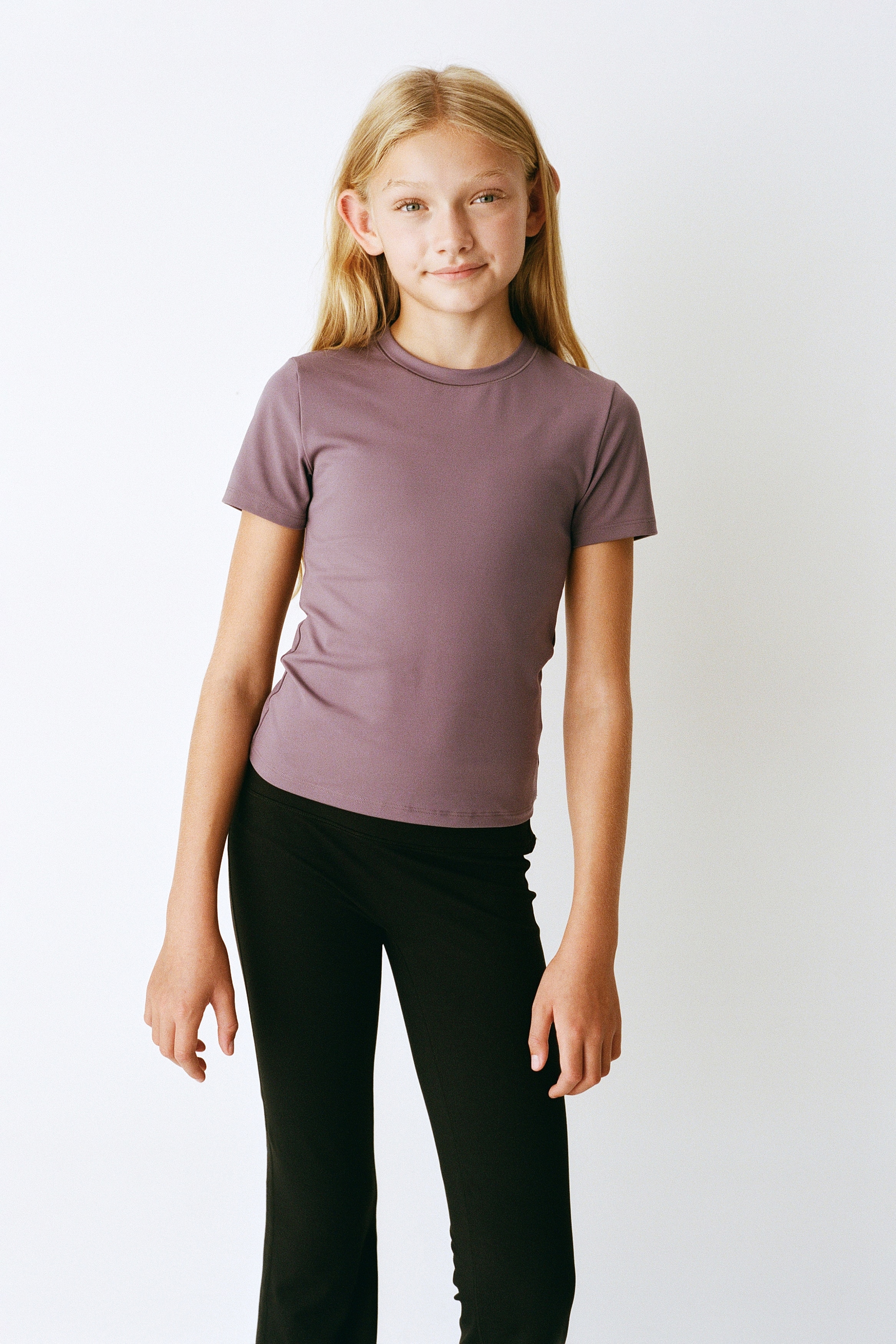Slim Fit Sports T-shirt with SoftMove™ - Dusty purple/Navy blue