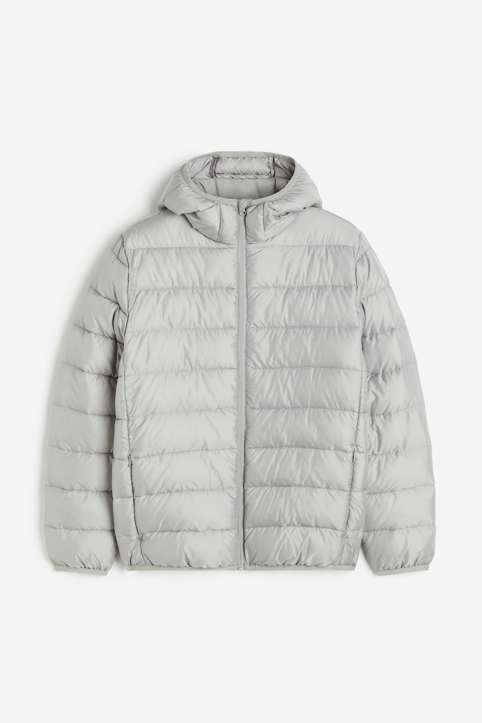 Lightweight Puffer Jacket - Light grey/Black/Brown - 1