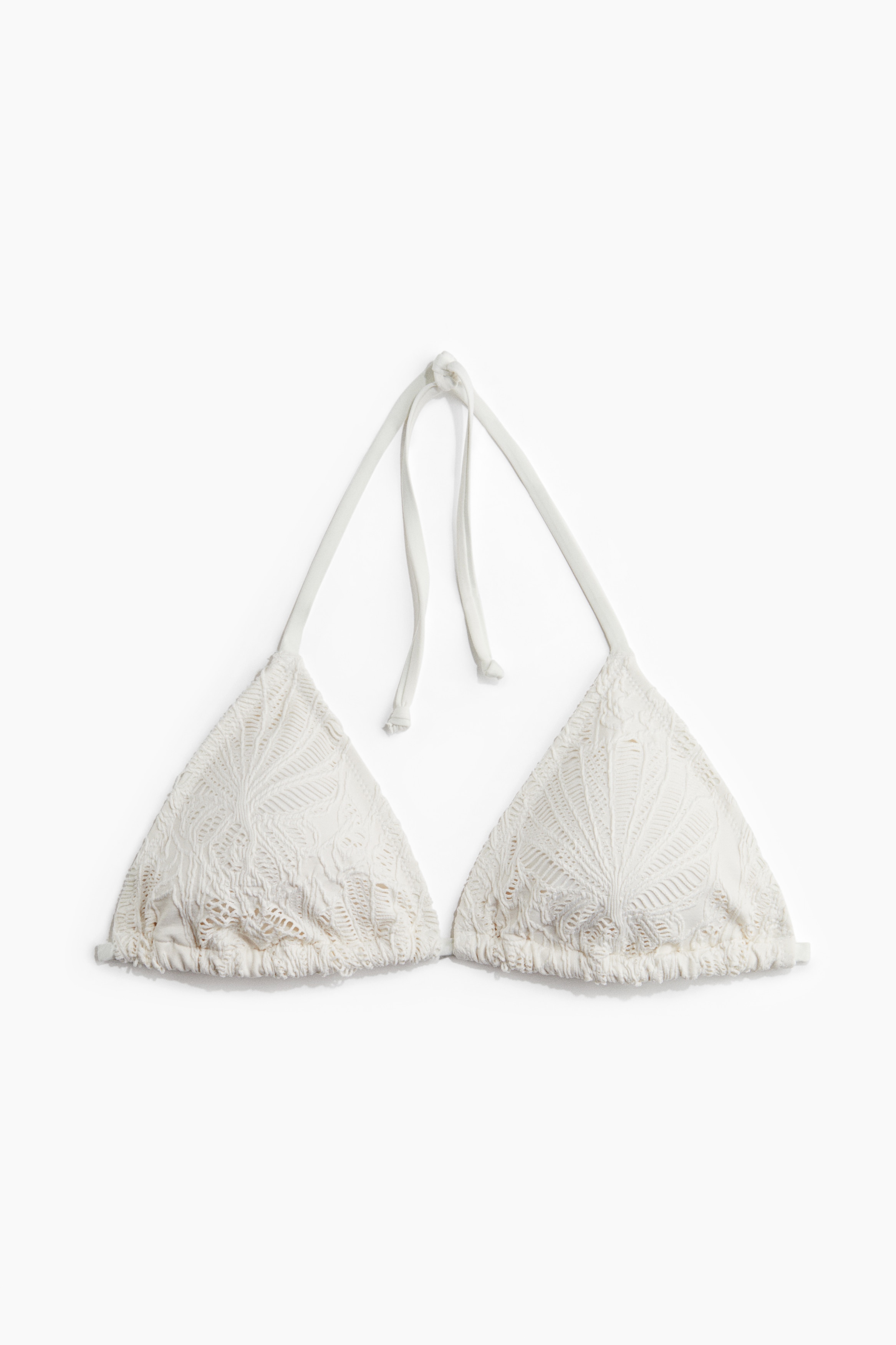 Dolgulu Üçgen Bikini Üstü - Beyaz/Yeşil