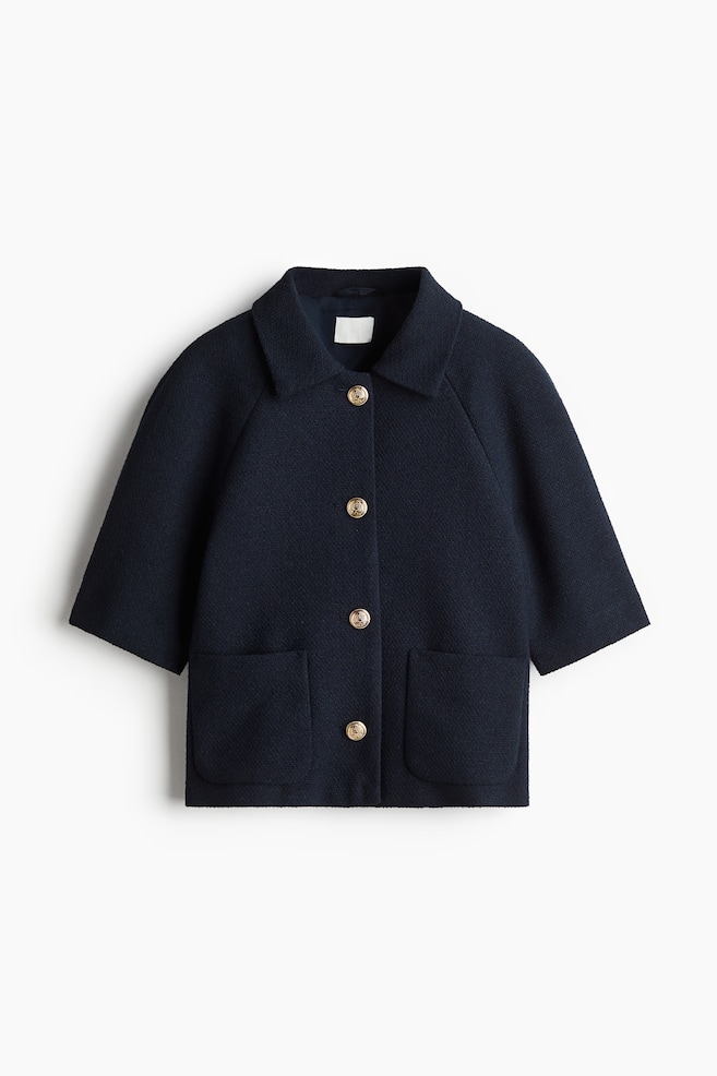 Short-sleeved jacket - Navy blue/Navy blue/Striped/White/Dark brown - 1