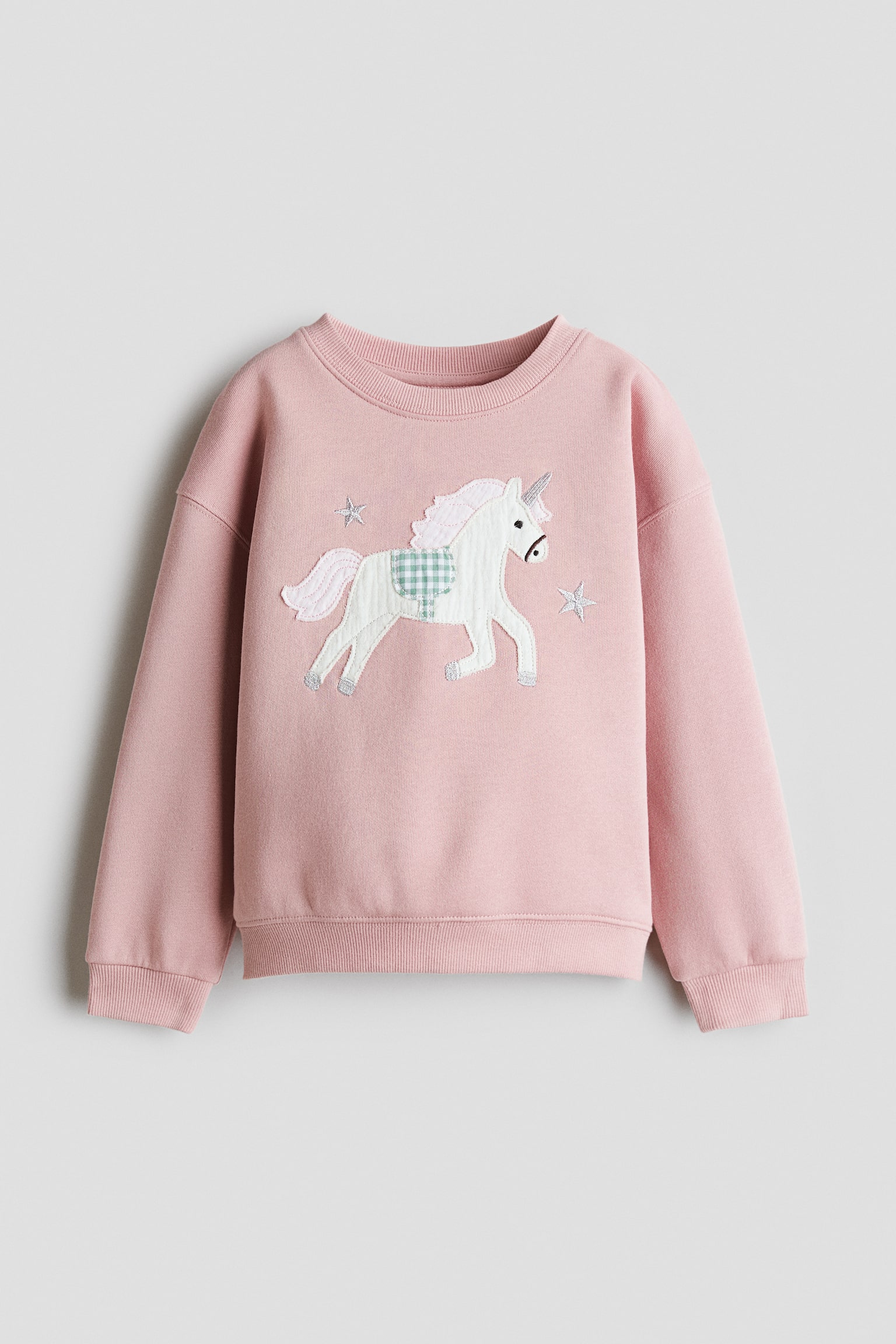 Motif-Detail Brushed-Inside Sweatshirt - Light dusty pink/unicorn/Light gray melange/Mon Amie/Ivory/Milan/Dark brown/Amour/Yellow/heart/Powder pink/unicorn/Light taupe melange/flowers/Ivory/stars/Powder pink/teddy bear/White/cherries/Light turquoise/Paris/Taupe melange/Pegasus/Cream/mouse/Cream/Family Club