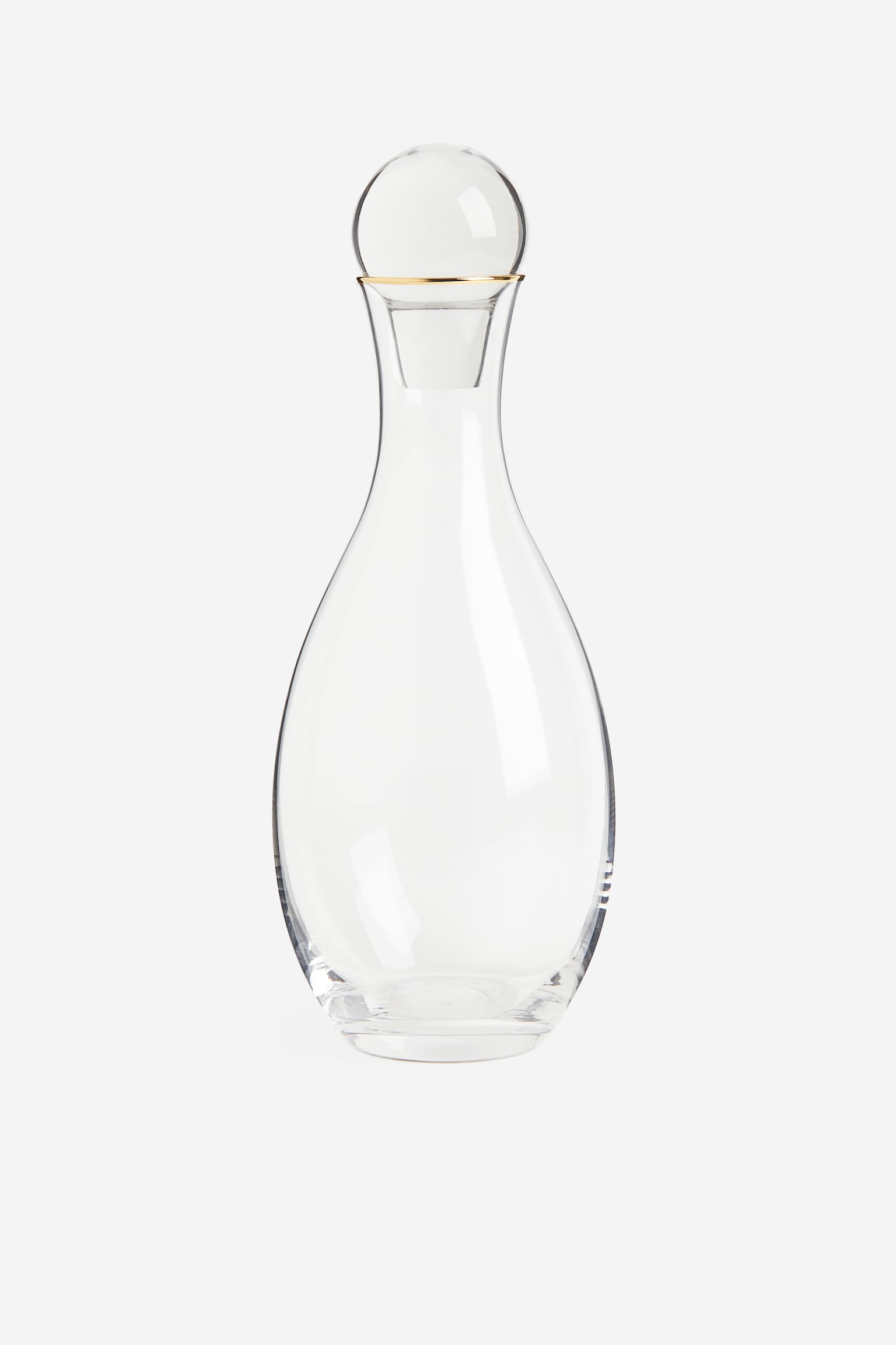 Clear glass carafe - Clear glass/Gold-coloured