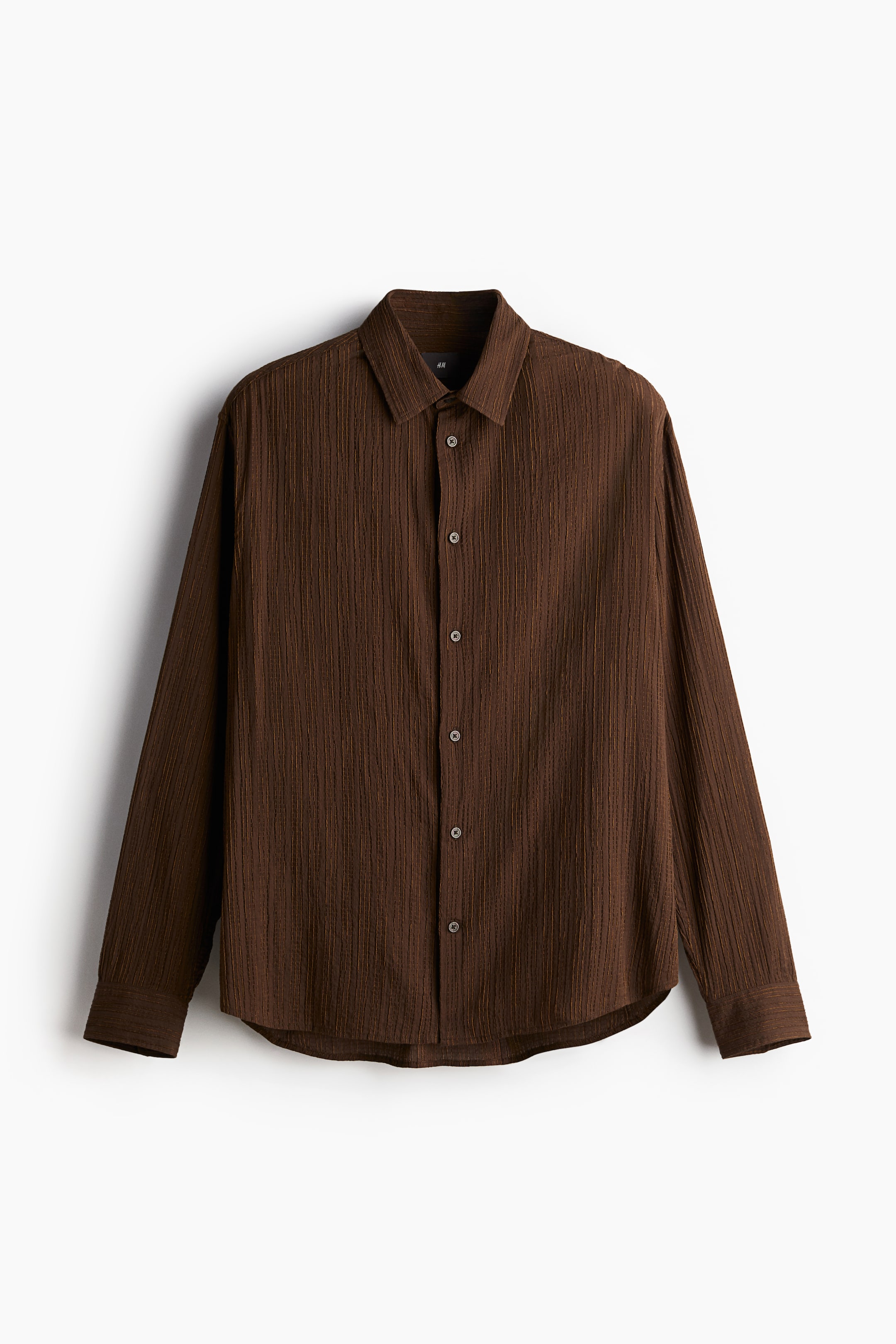 View larger image: Regular Fit Textured shirt - Dark brown - Men | H&M IN 1