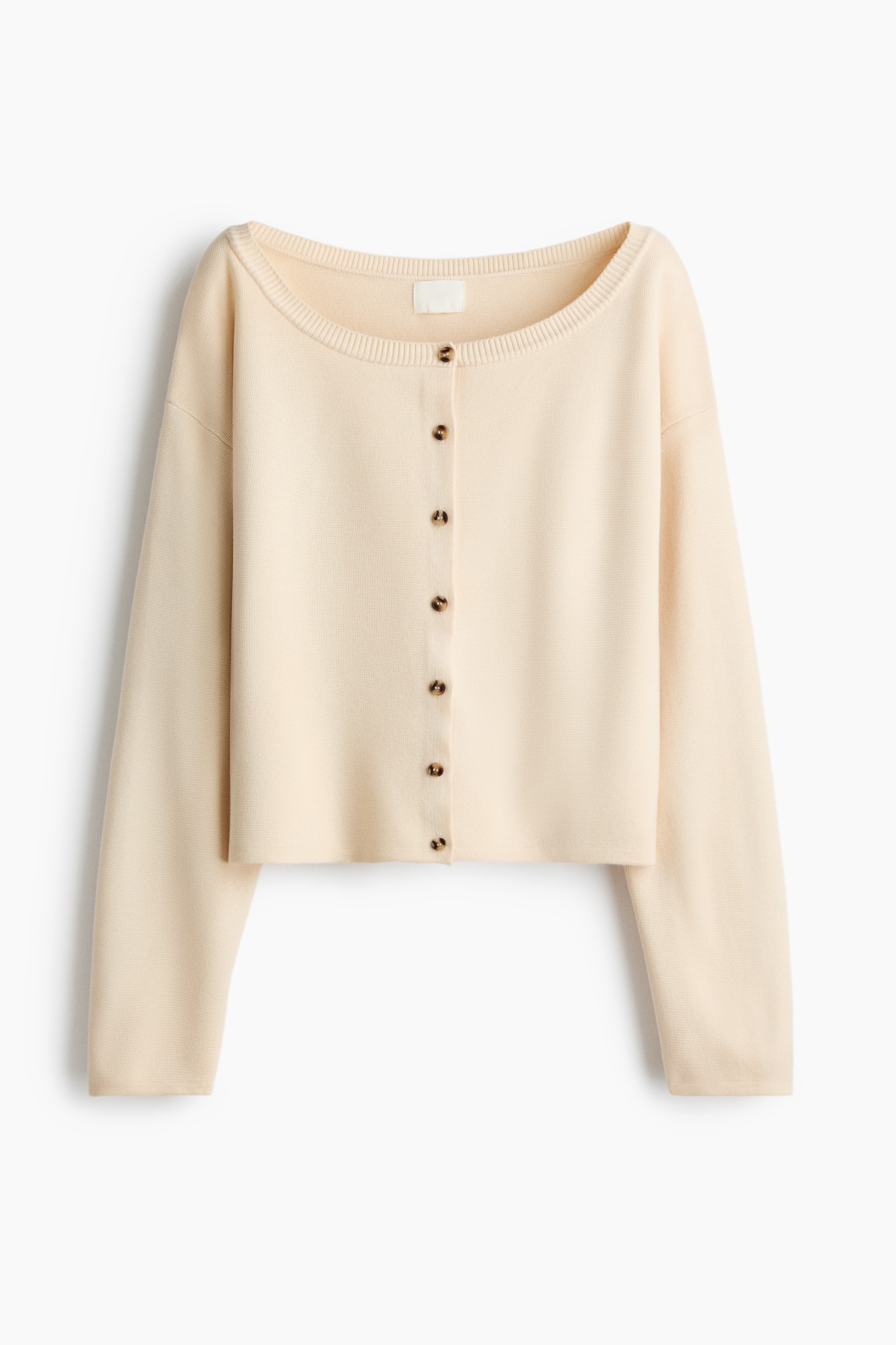 Off-the-Shoulder Cardigan - Light beige
