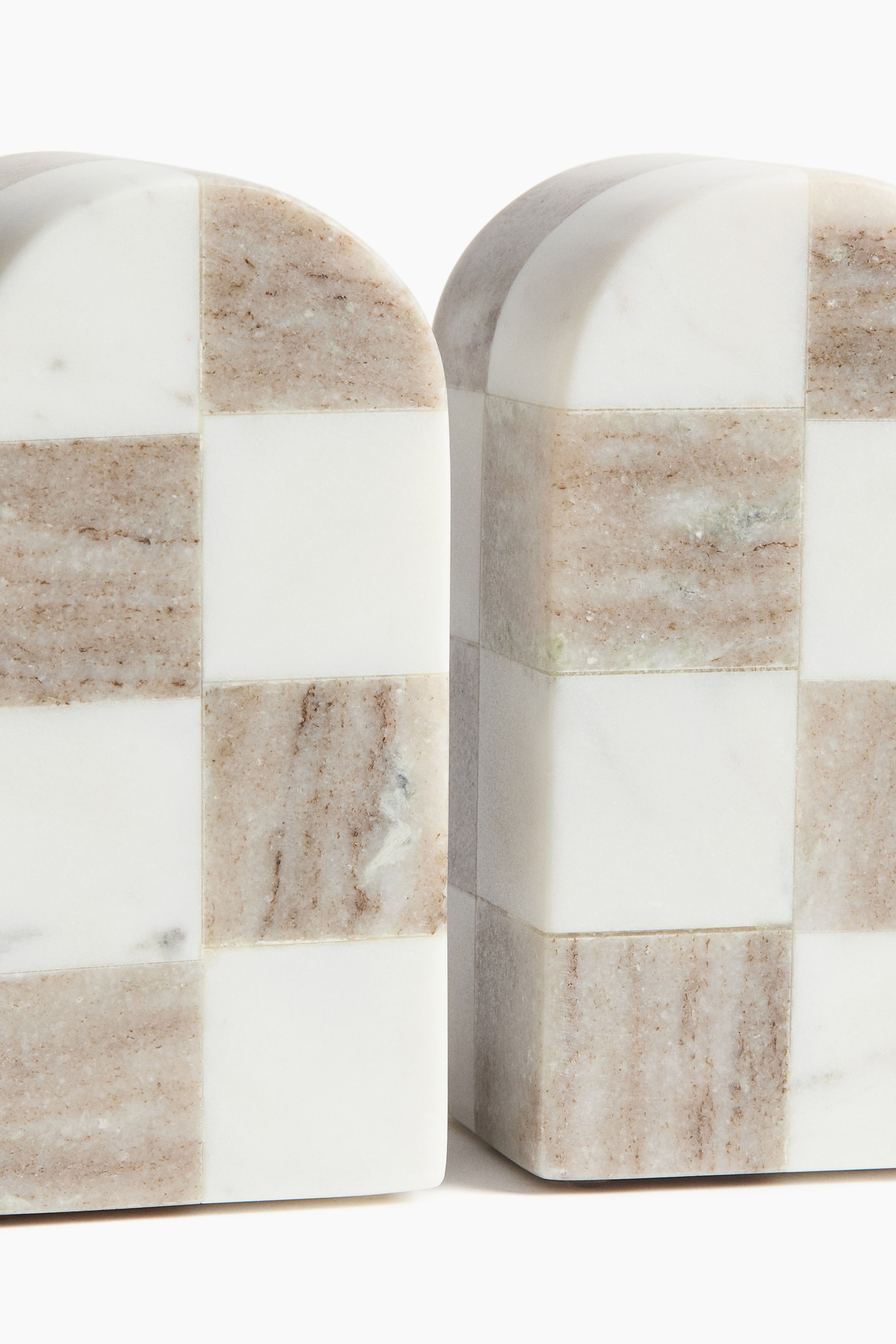 拡大画像を表示: マーブルブックエンド - ベージュ／ホワイトチェック - Home All | H&M JP 5