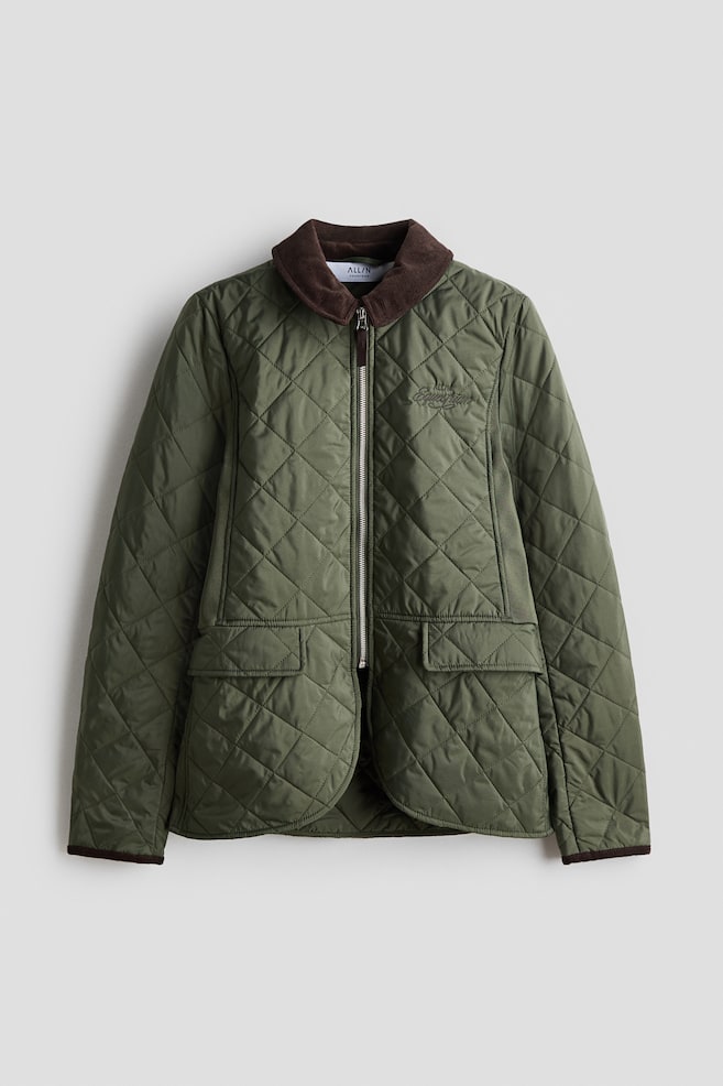 Leicht wattierte Stalljacke - Khakigrün - 1