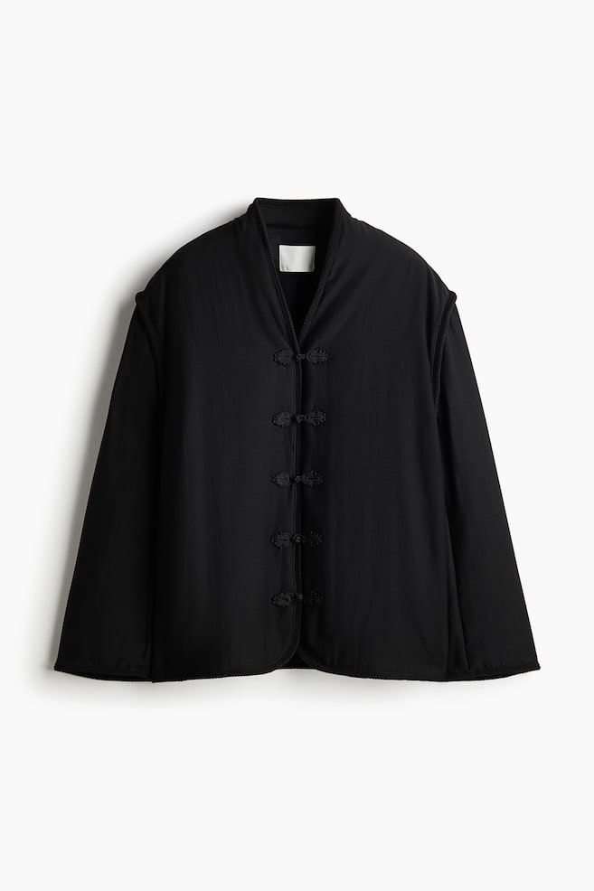 Saco acolchado con botones de nudo - Negro - 1