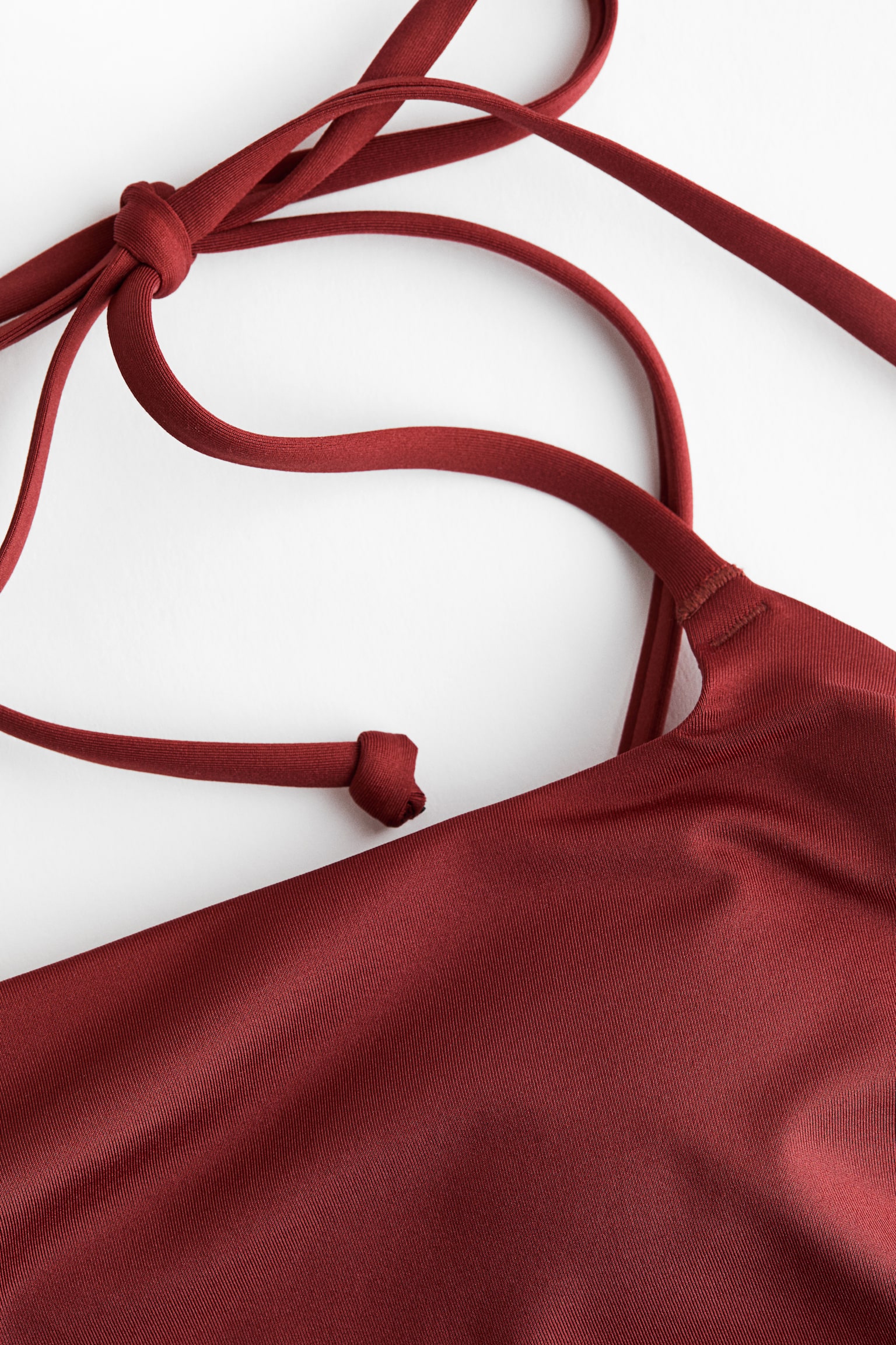 MAMA Padded-cup tie-strap swimsuit - Dark red - 2