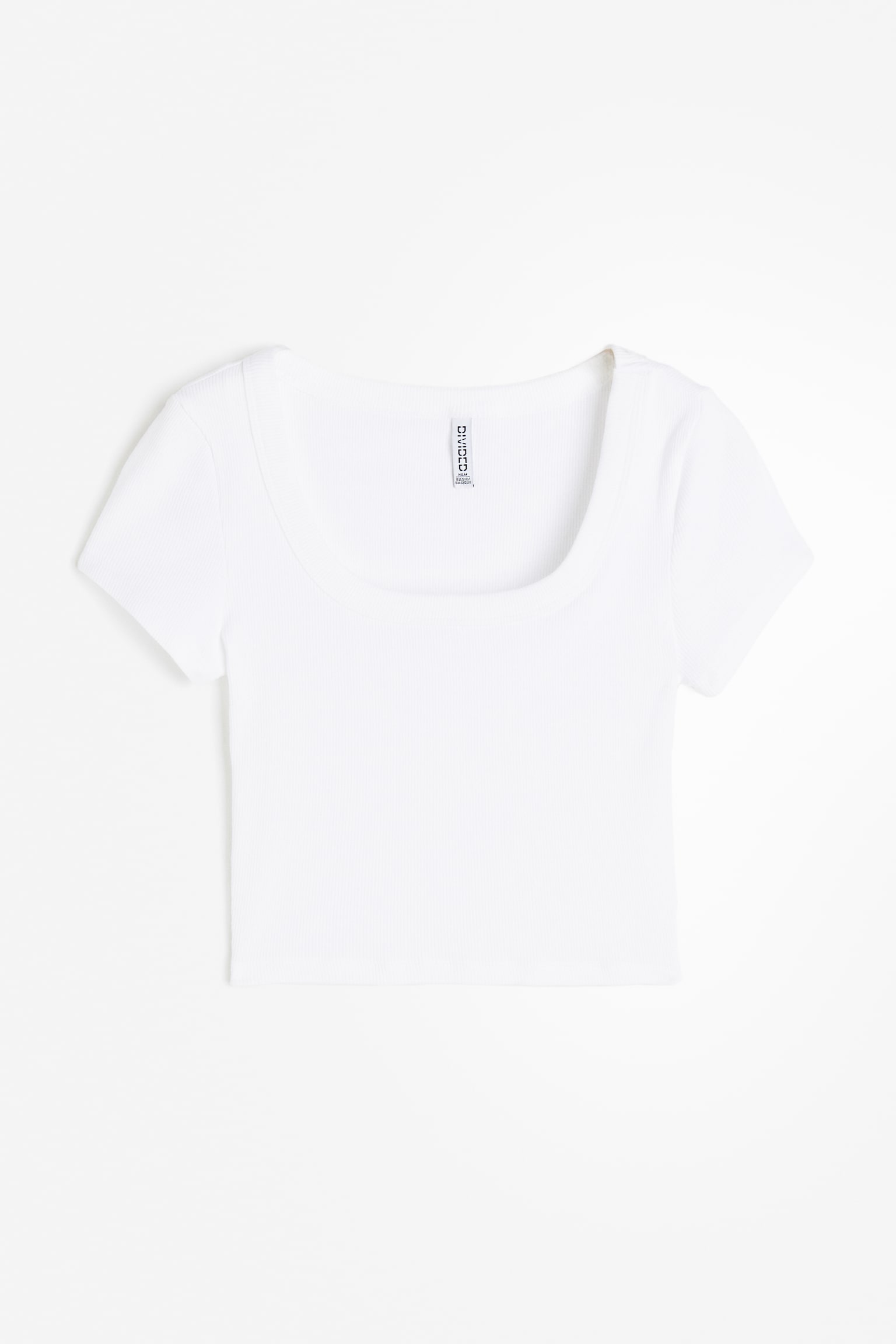 Cropped ribbed T-shirt - White/Light grey marl/Black/Navy blue/Dark grey - 2