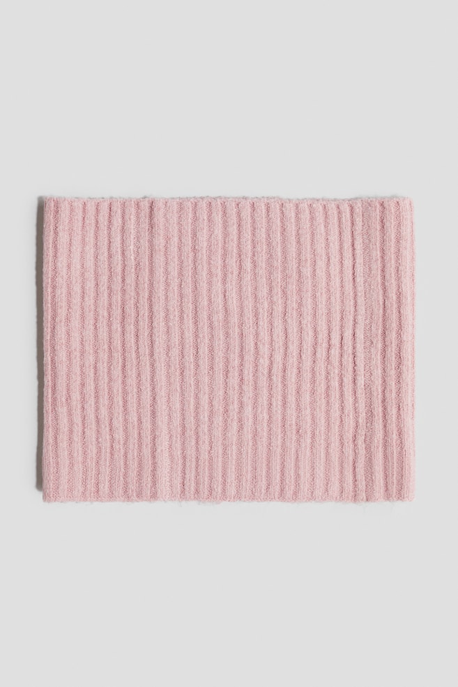 Rib-knit Tube Scarf - Pink - 1