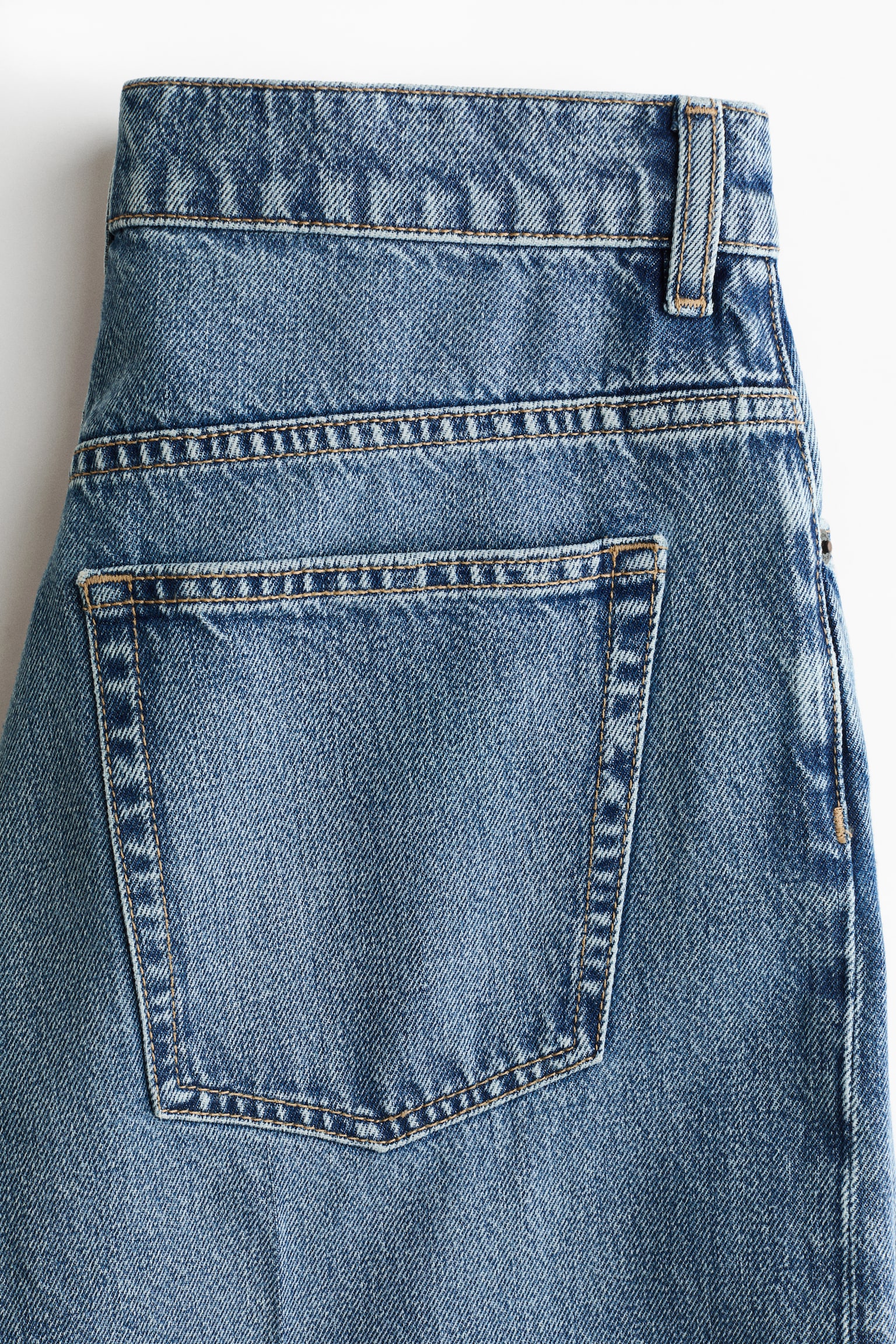 Женские джинсы H&M Wide-Leg Creased, цвет: Светлый джинсовый синий — фото 7