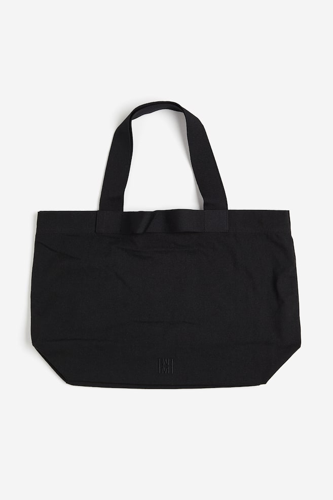 Płócienna torba shopper - Czarny/Beżowy - 1