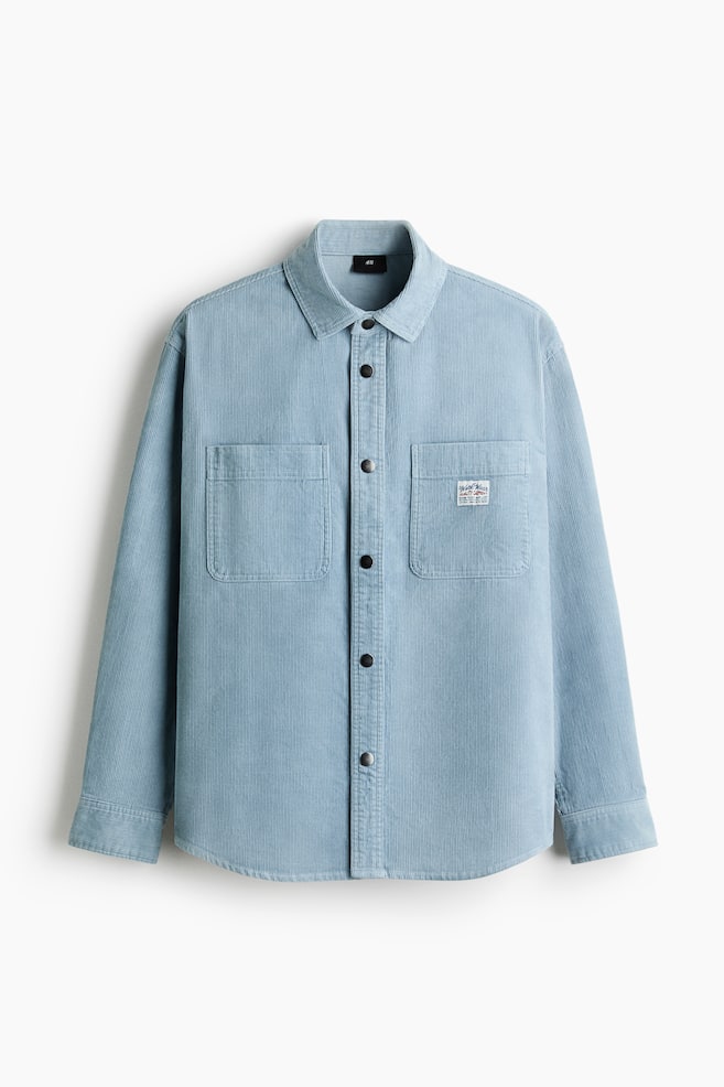 Oversized Cotton Corduroy Shirt - Light blue - 1
