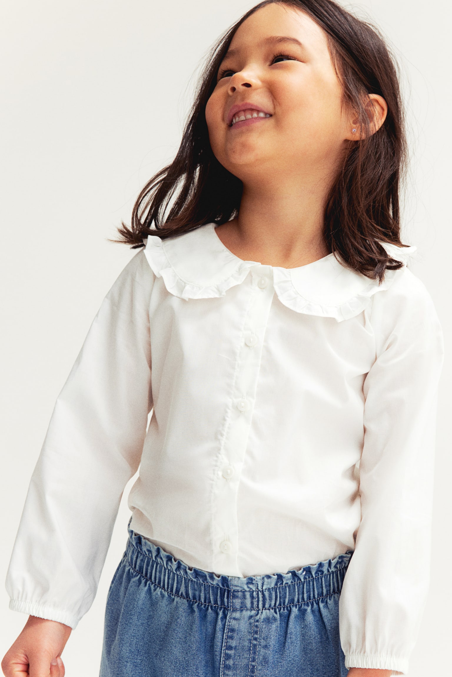 Collared Blouse - White/Light blue/White stripe - 4