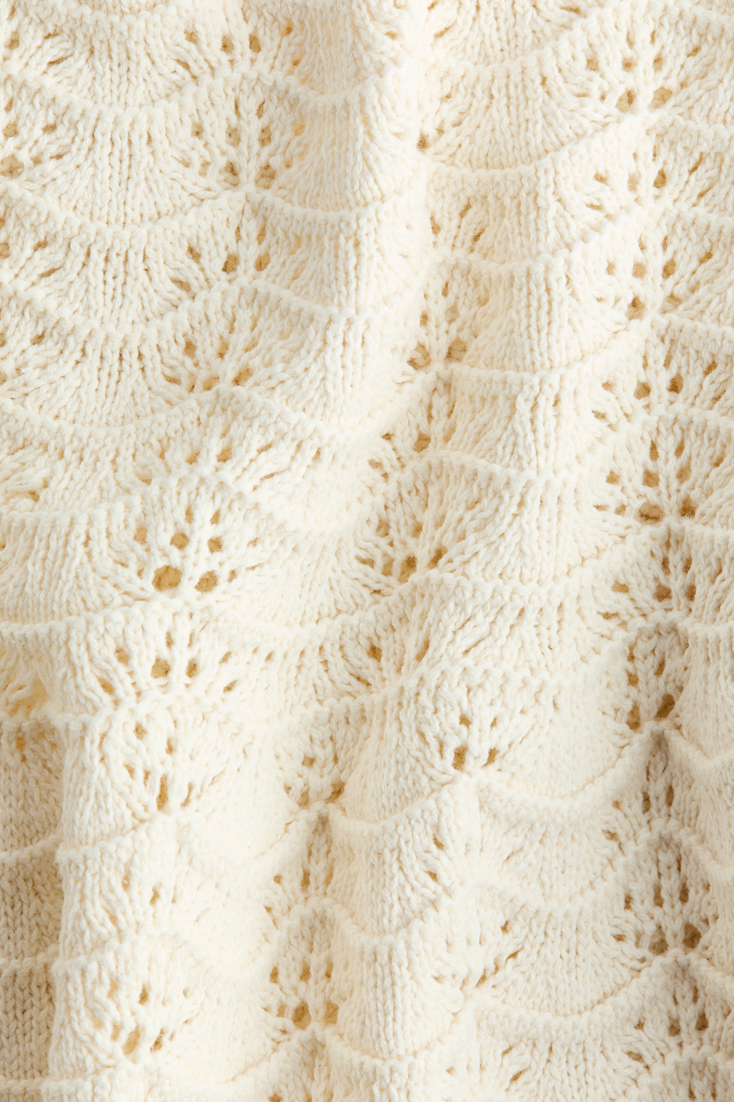 Women's Cream Crochet-Look Peplum Top | H&M US