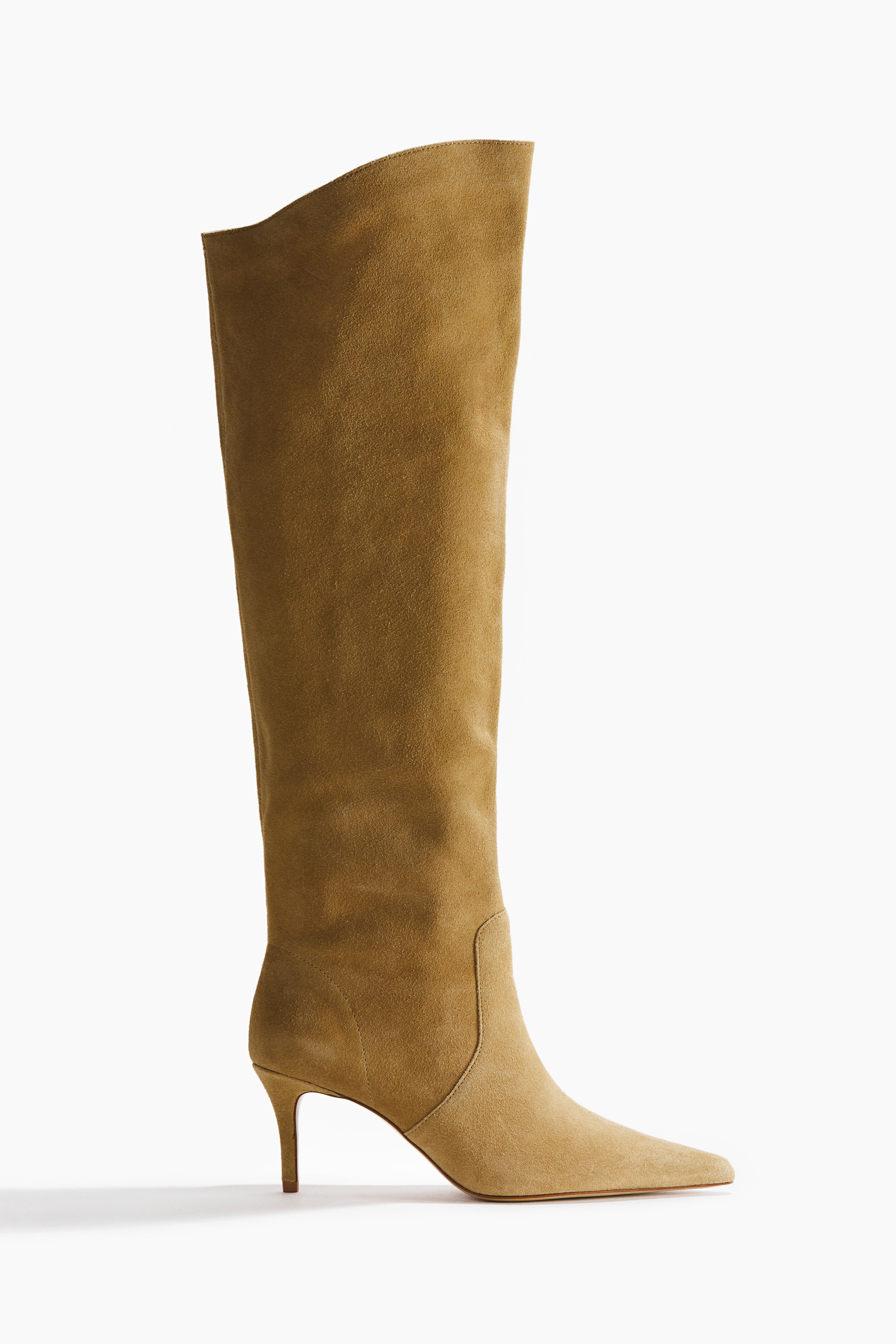Knee-High Split Suede Boots