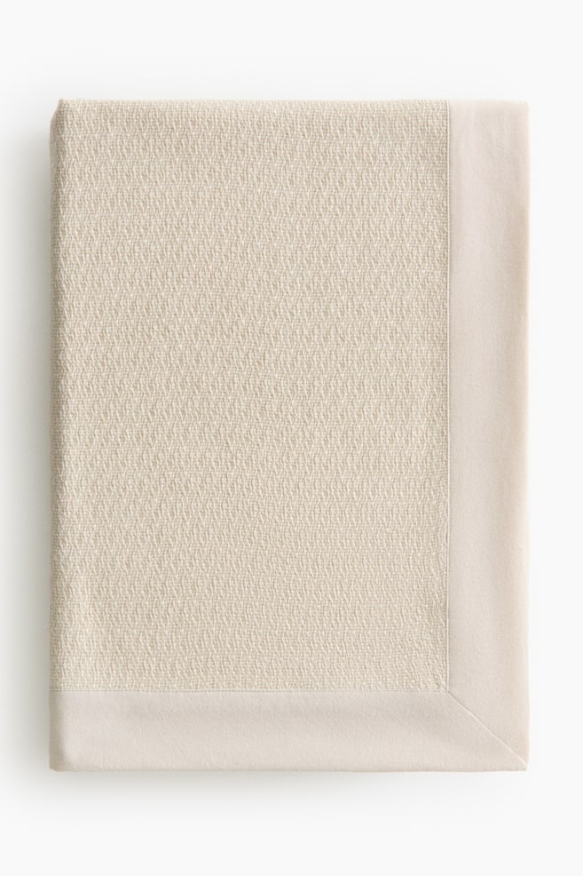 Textured Cotton-Blend Bed Throw - Light beige/White - 1