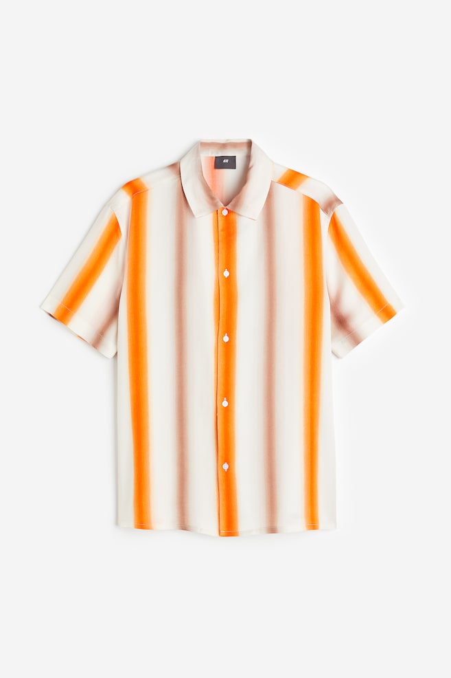 Regular Fit Short-sleeved lyocell shirt - Orange/White striped/Beige/Striped/Light blue/Trees/Light blue/Striped/dc/dc/dc - 2