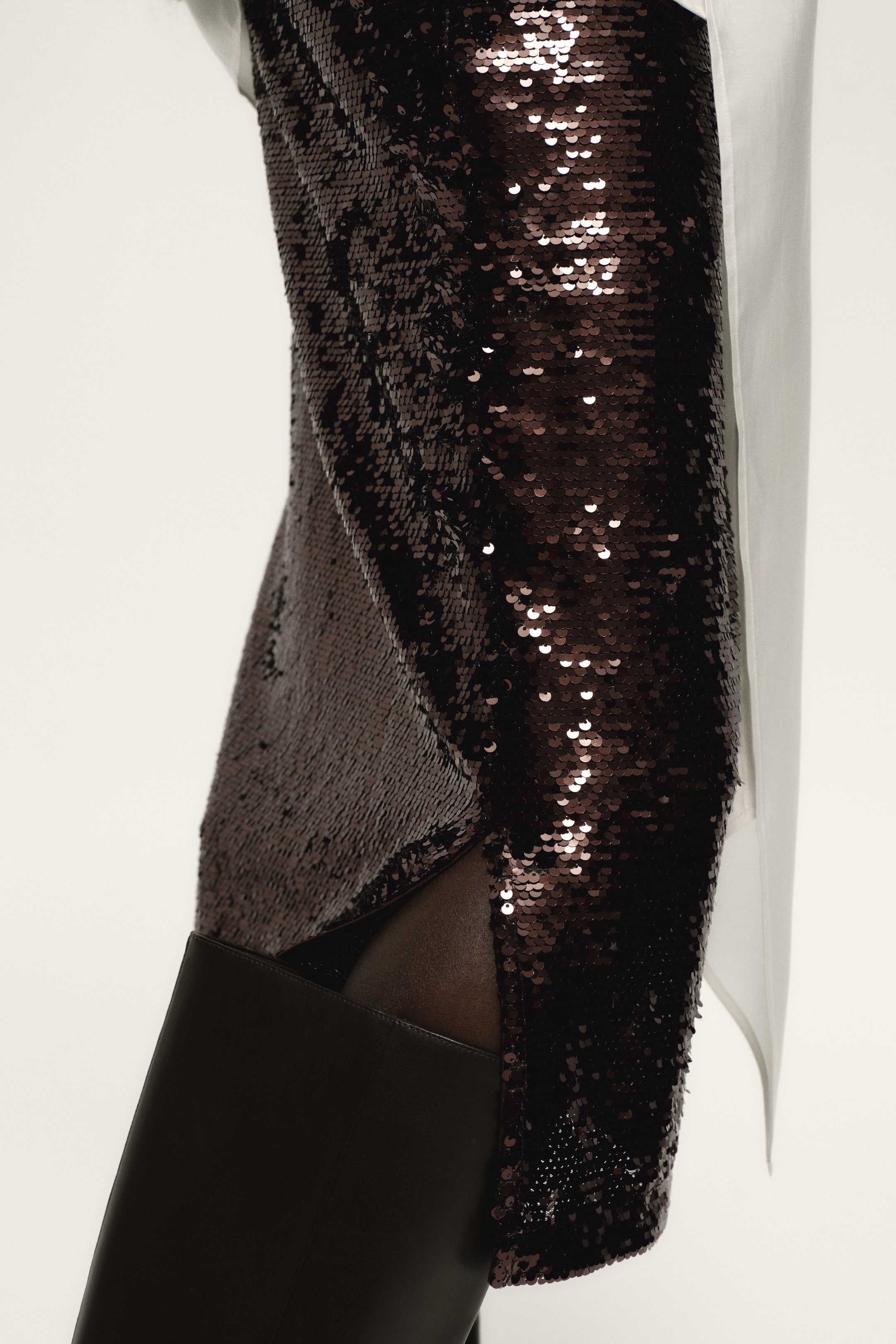 View larger image: Sequined midi skirt - Dark brown - Ladies | H&M GB 4