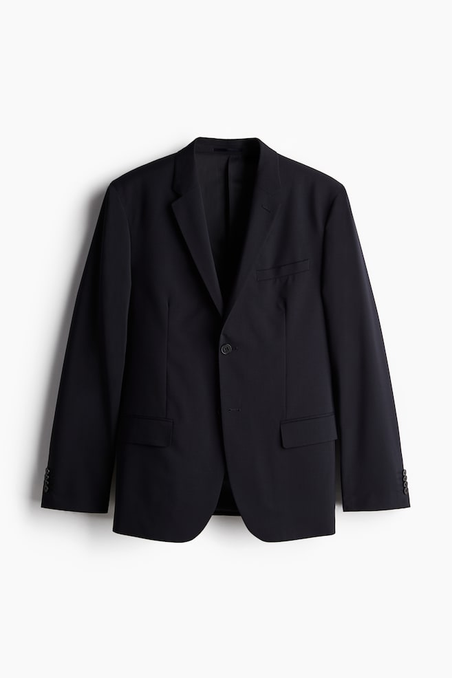 Slim Fit Wool-blend jacket - Navy blue/Black/Dark grey - 1