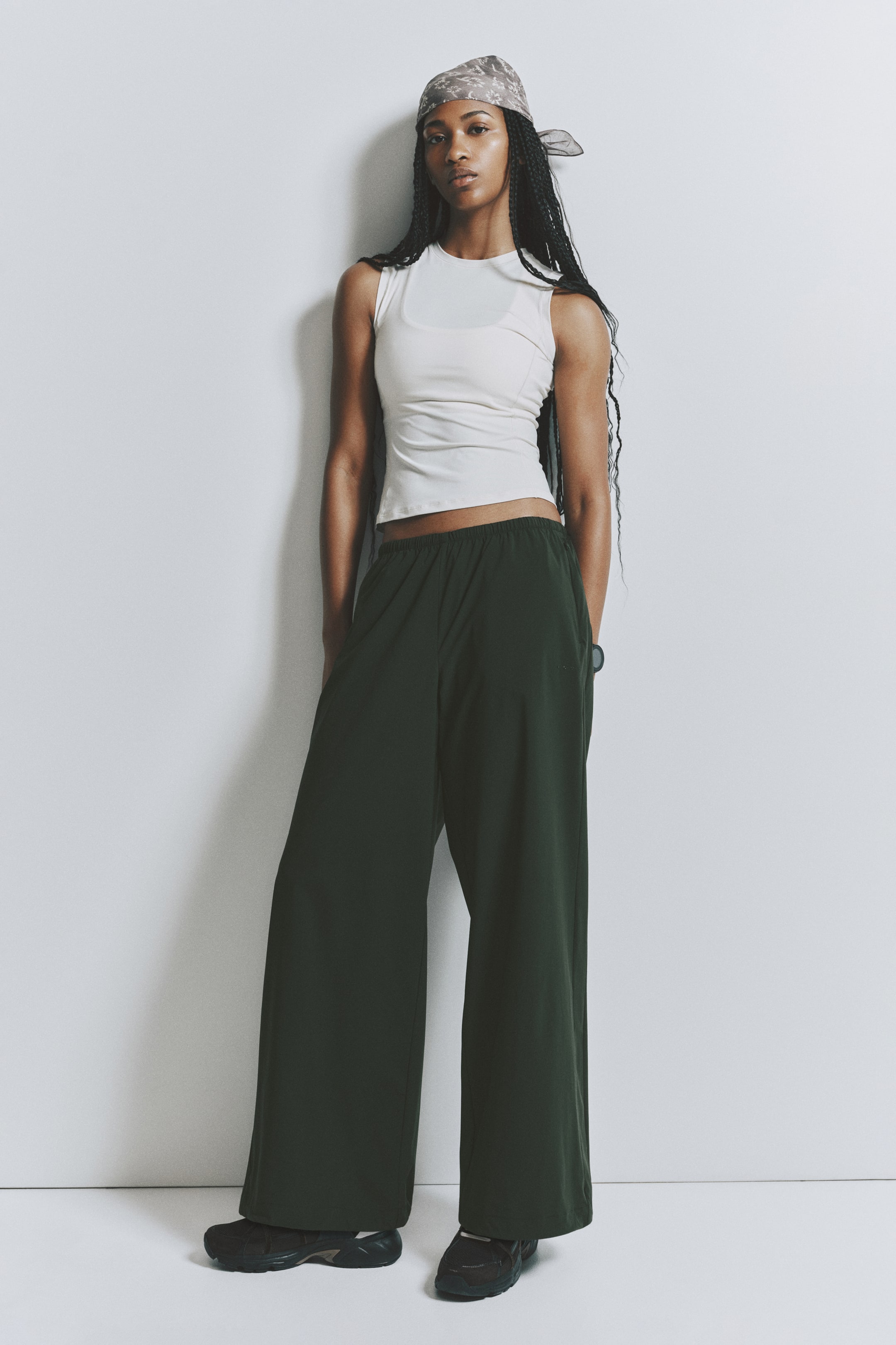 Relaxed-Fit Nylon Sports Track Pants