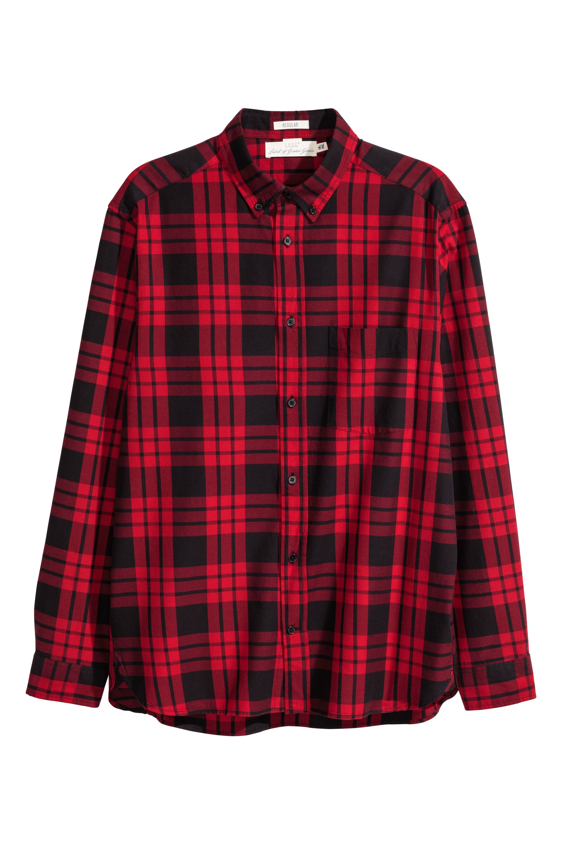 View larger image: Checked cotton shirt - Red/Black - Men | H&M GB 1