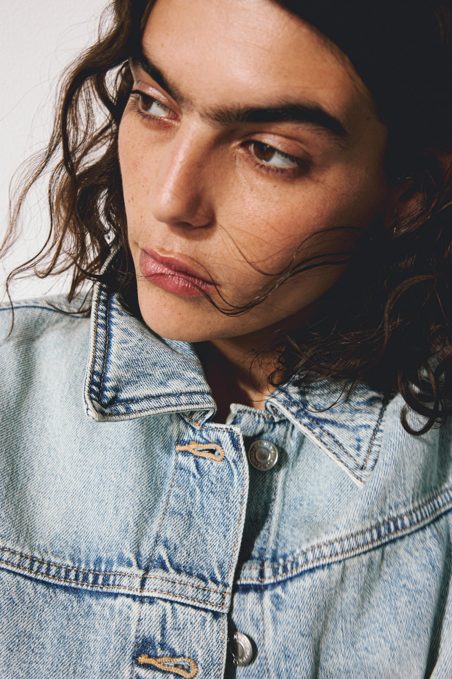 Tie-belt denim jacket - Light denim blue/Denim blue - 6