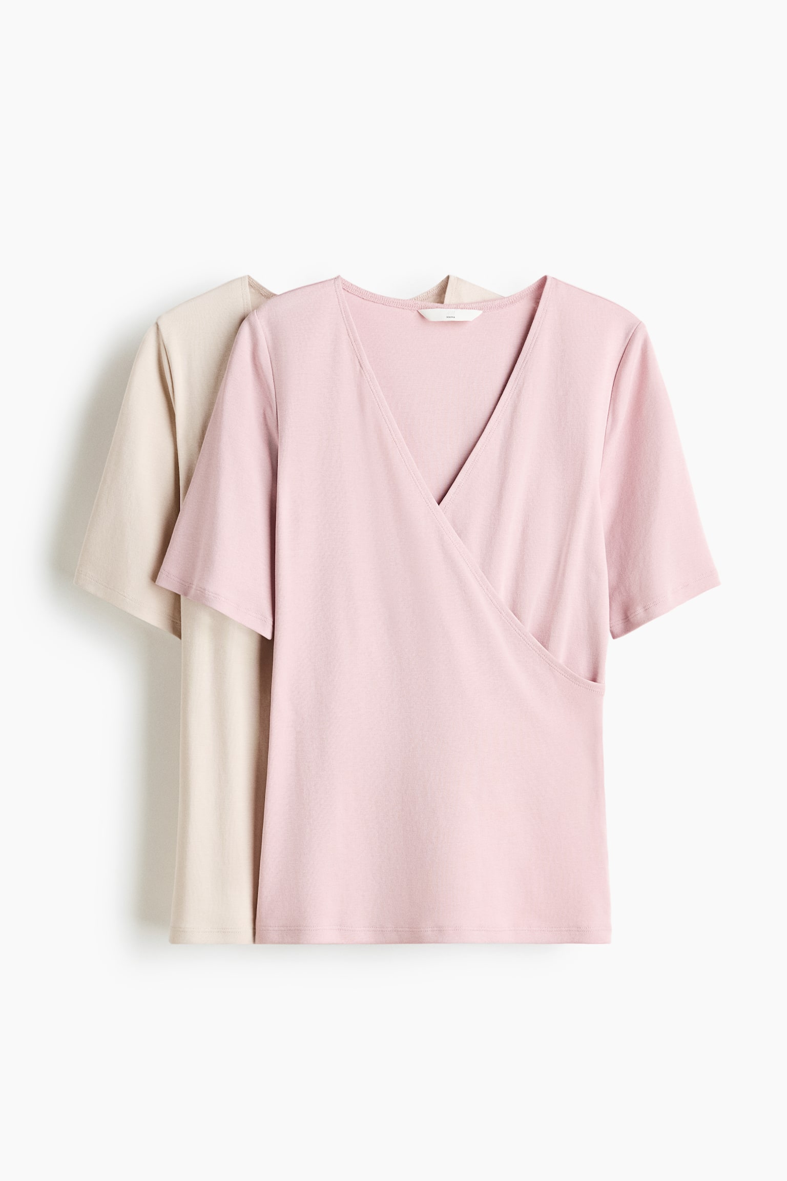 MAMA Pack de 2 camisolas de amamentação - Rosa claro/Bege/Azul claro/Creme/Branco/Preto