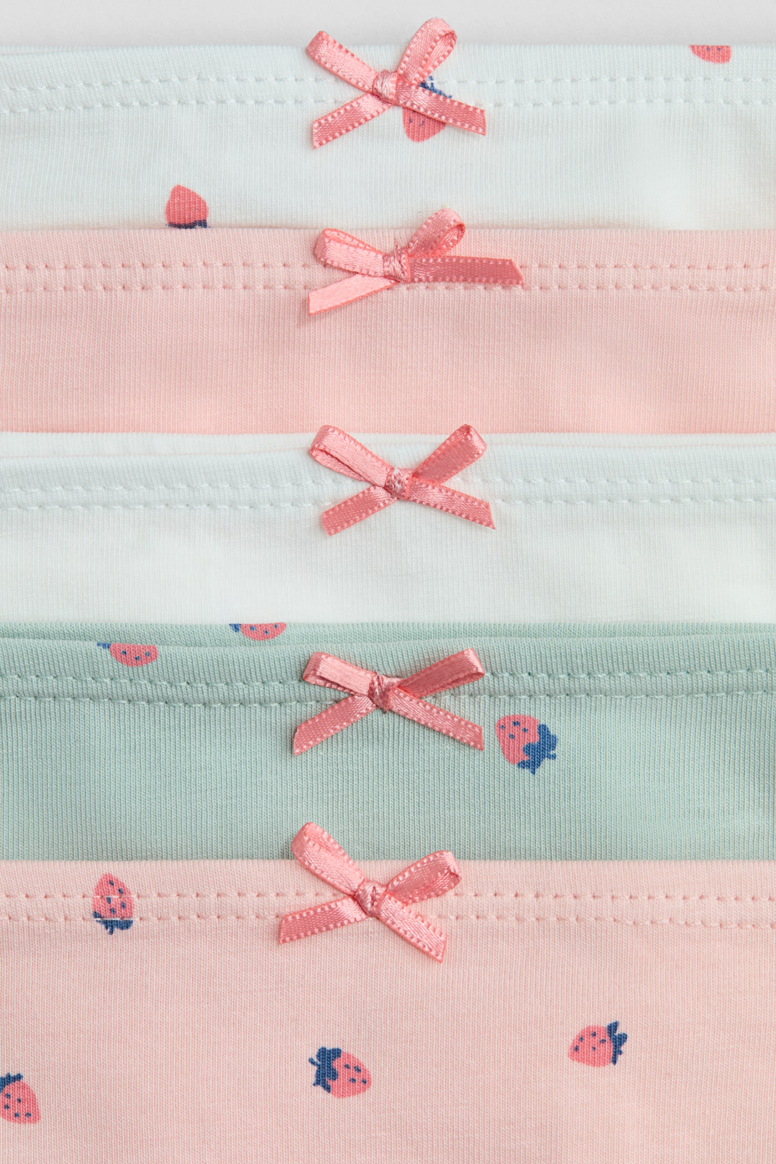 5-pack cotton briefs - Light pink/Strawberries/Light pink/Bows/Light pink/Hearts/Cream/Light pink/Turquoise/Unicorns/Blue/Hearts/Pink/Ballerinas/Pink/Green - 3