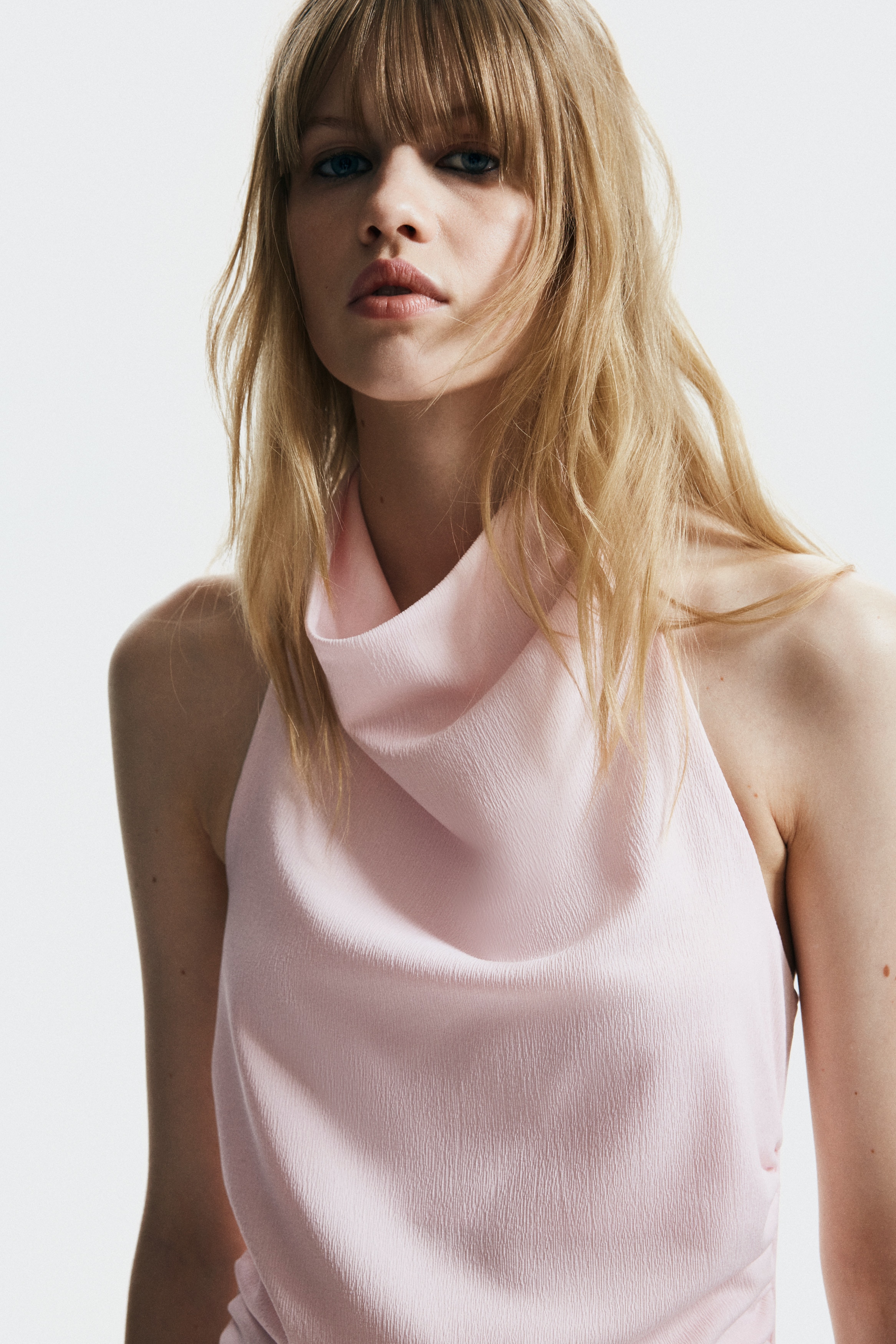 h&m pink halter dress Women's Light pink/patterned Halterneck Mini Dress
