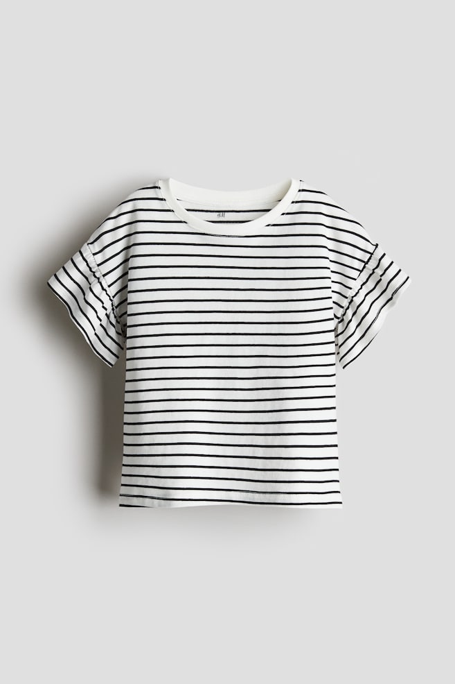 Baumwollshirt - Weiß/Gestreift/Rosa/Weiß - 1