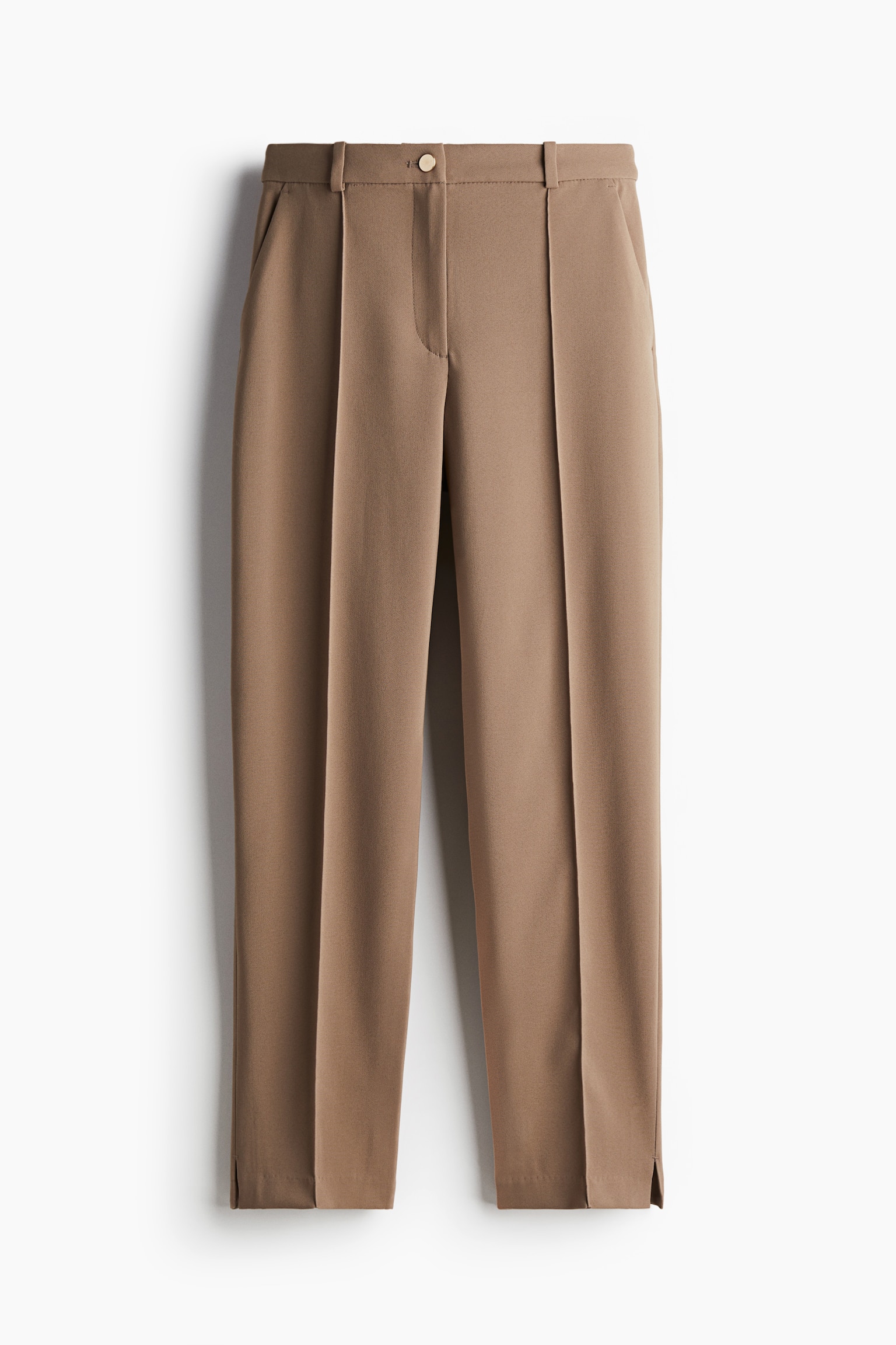 Tapered tailored trousers - Dark beige/Black/Dark khaki green - 2