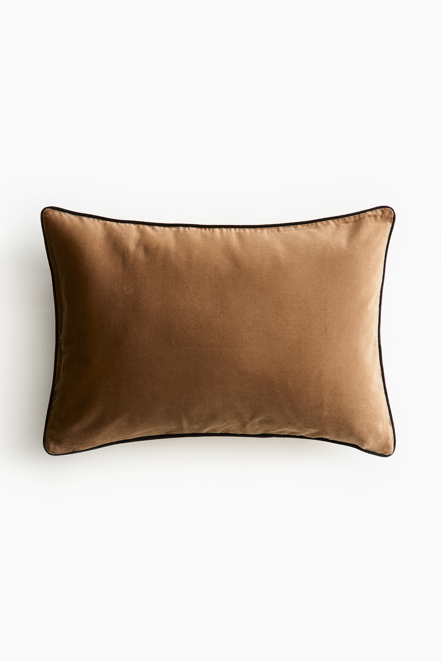 Piping-detail velvet cushion cover - Light beige/Brown/Old rose/Light dusty pink/Light green/Greige - 1