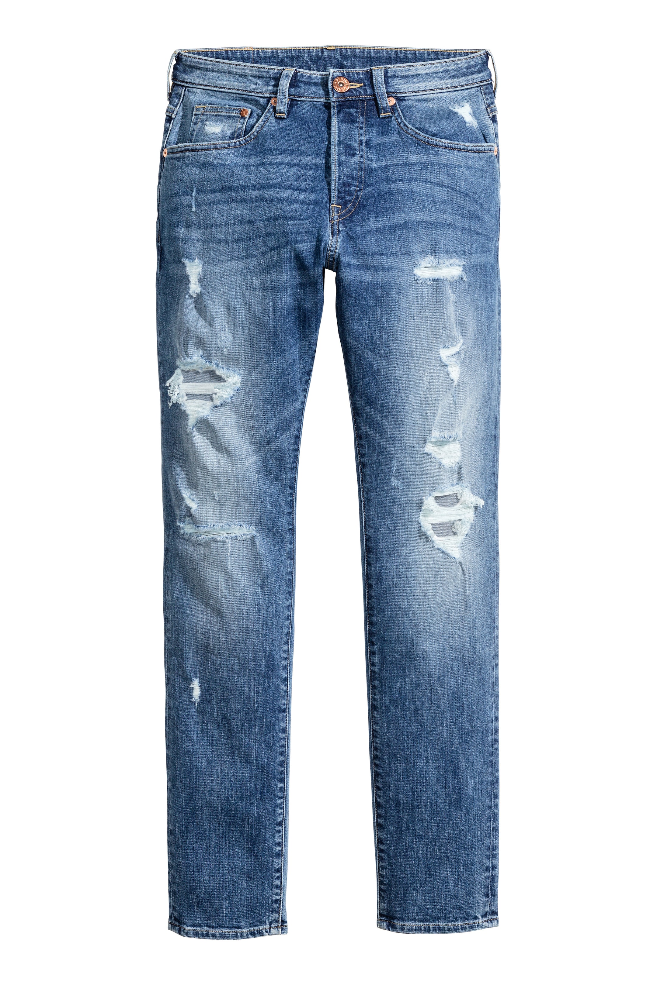 View larger image: Trashed Skinny Jeans - Denim blue - Men | H&M GB 1