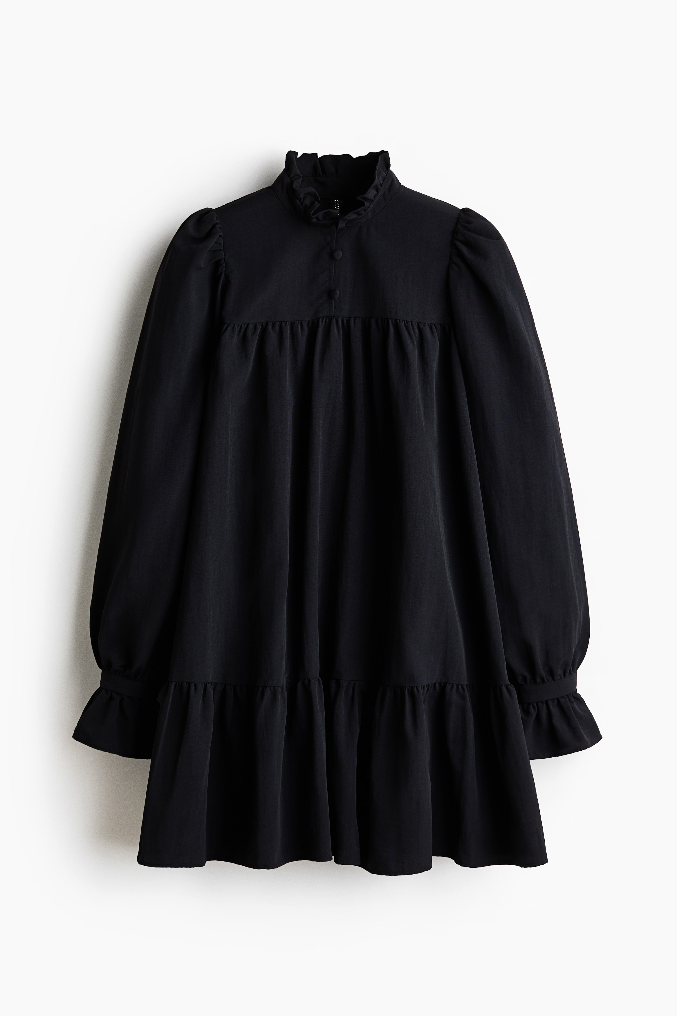 Frill-collared dress - Black