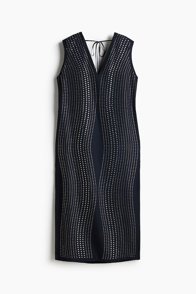 Vestido con strass - Azul marino/Plateado - 1