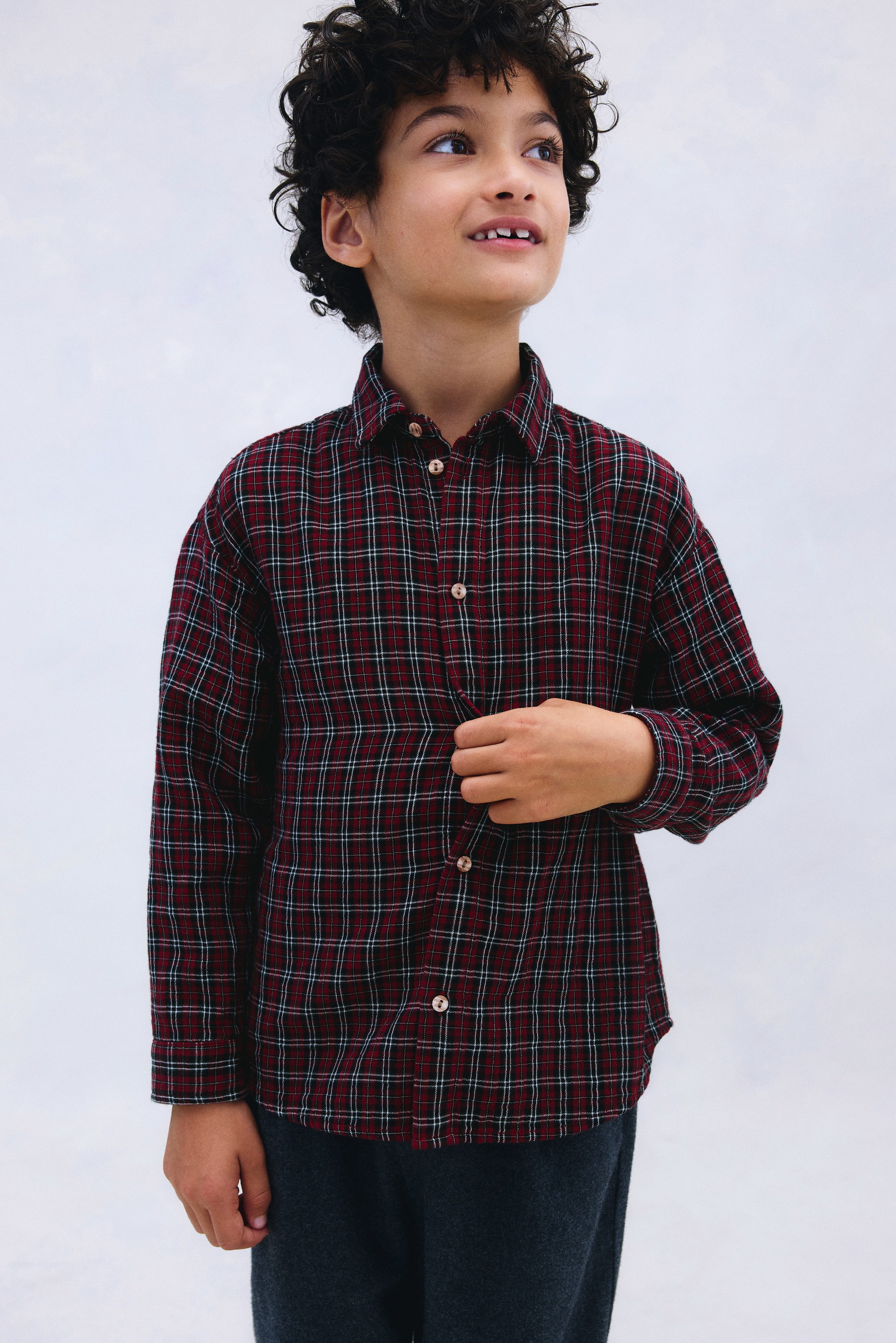 H & M - コットンモスリンシャツ - レッド H & M - コットンモスリンシャツ - レッド