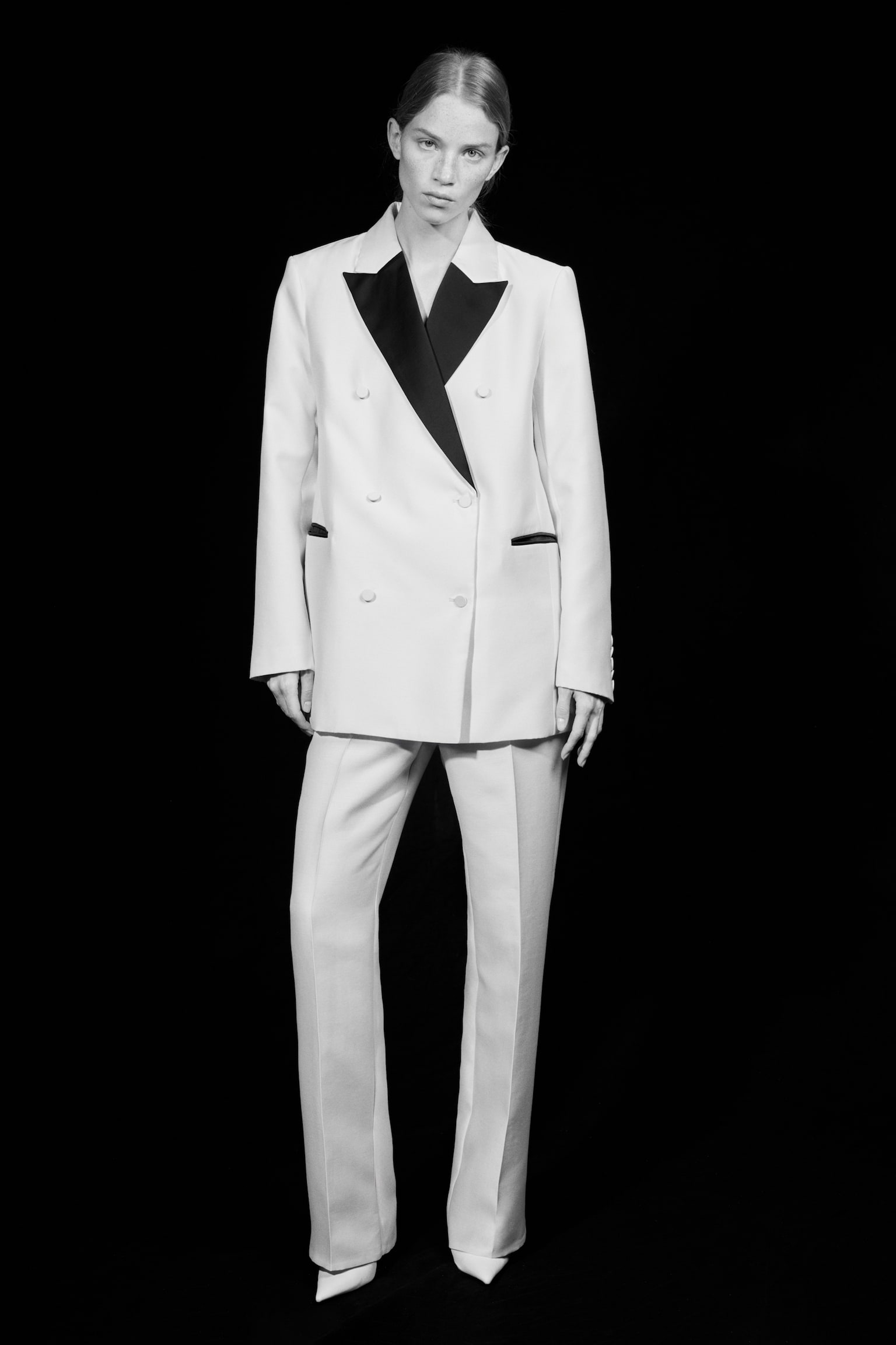 Double-breasted blazer - Cream/Black - 3