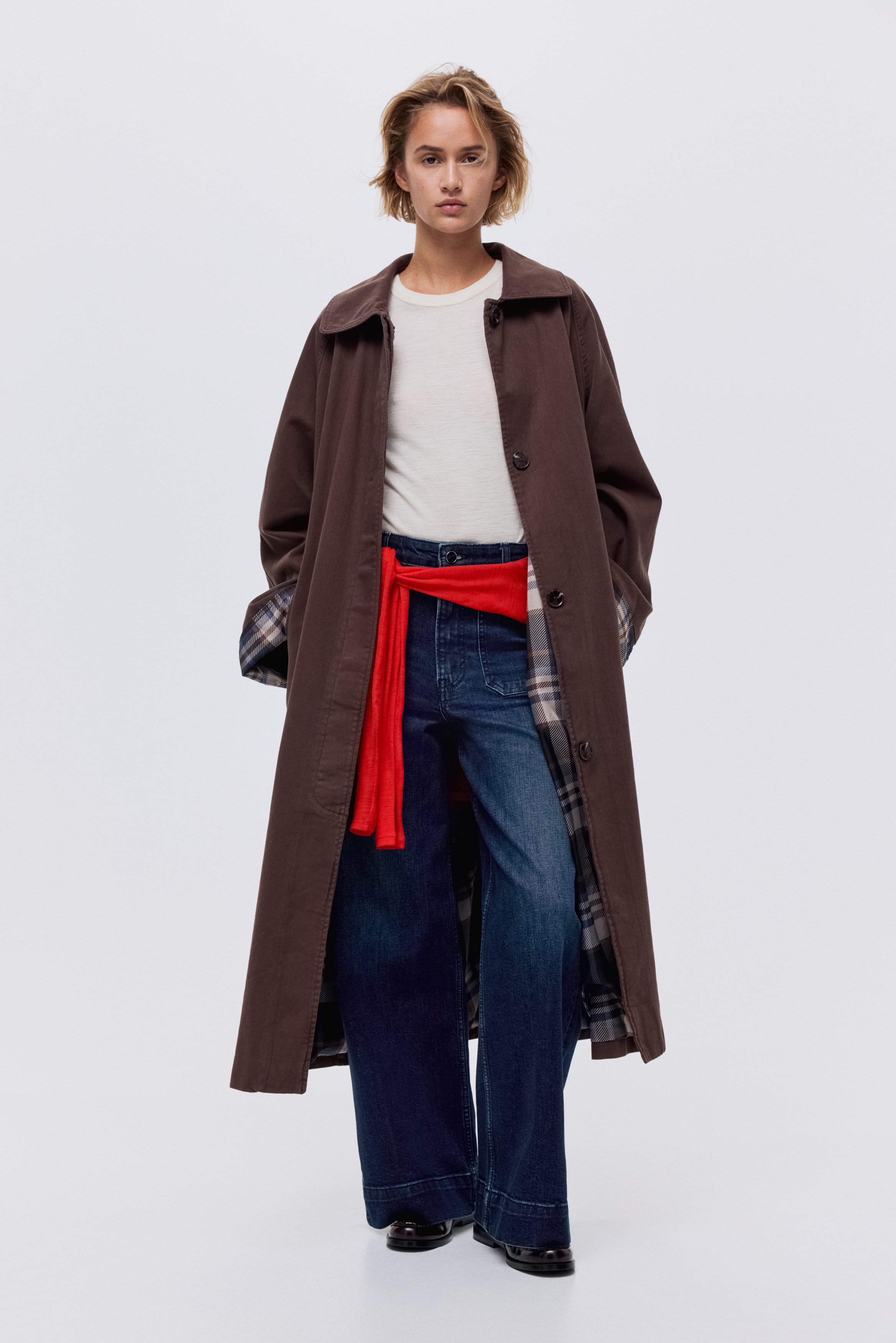 Women's Washed denim blue Wide High Jeans | H&M US